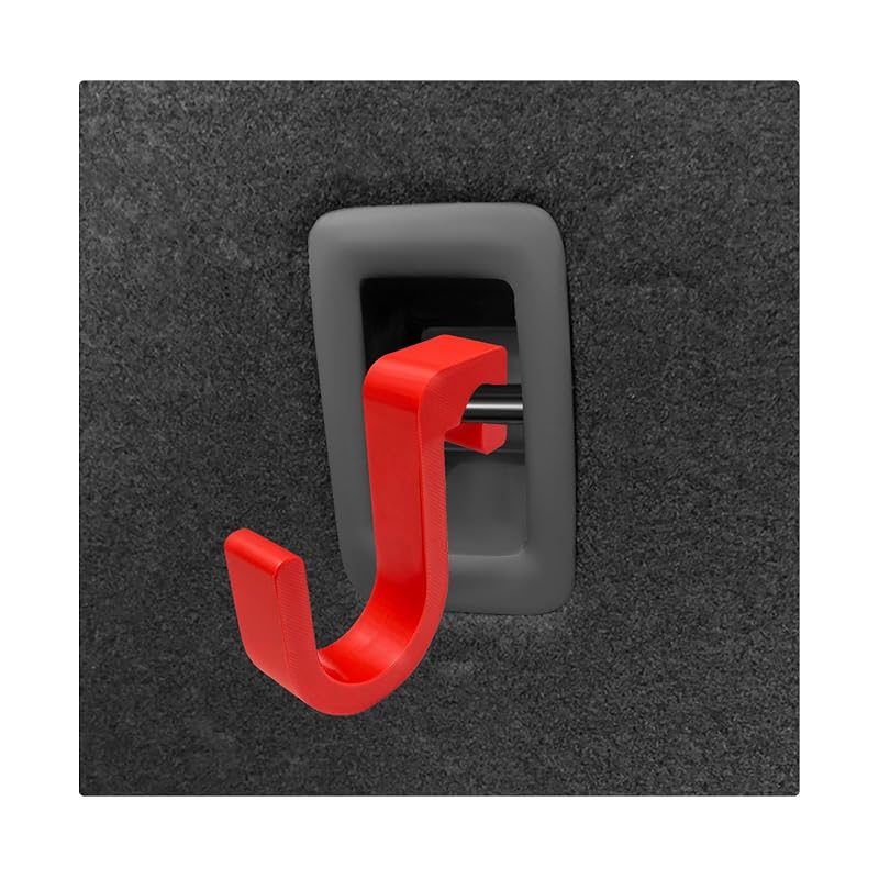 Gancho organizador para guarda-chuva no carro Sun Walker, suporte para encosto, porta ou porta-malas, ABS vermelho fosco, 2 unidades