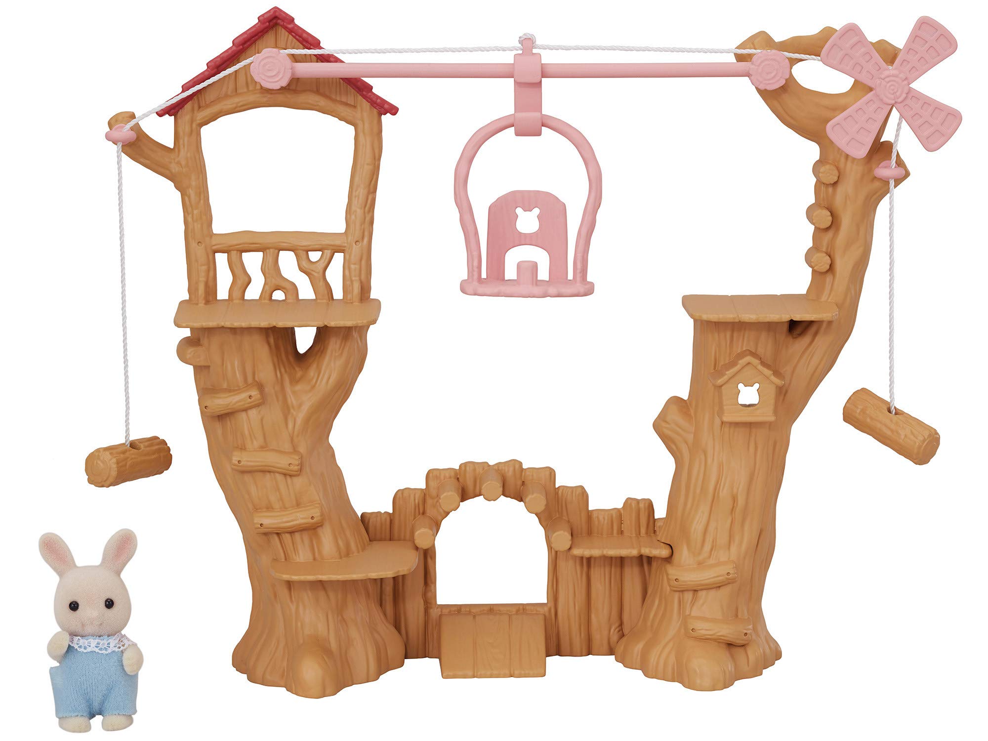 Calico CrittersBaby Ropeway Park, Collectible Dollhouse Toy with Sweetpea Rabbit Figure Included, Includes park with slide, windmill and gondola