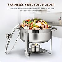 Vista 6 de Cabilock 2 soportes de combustible para rozaduras con cubierta, soporte de combustible de acero inoxidable para platos de rozaduras, caja