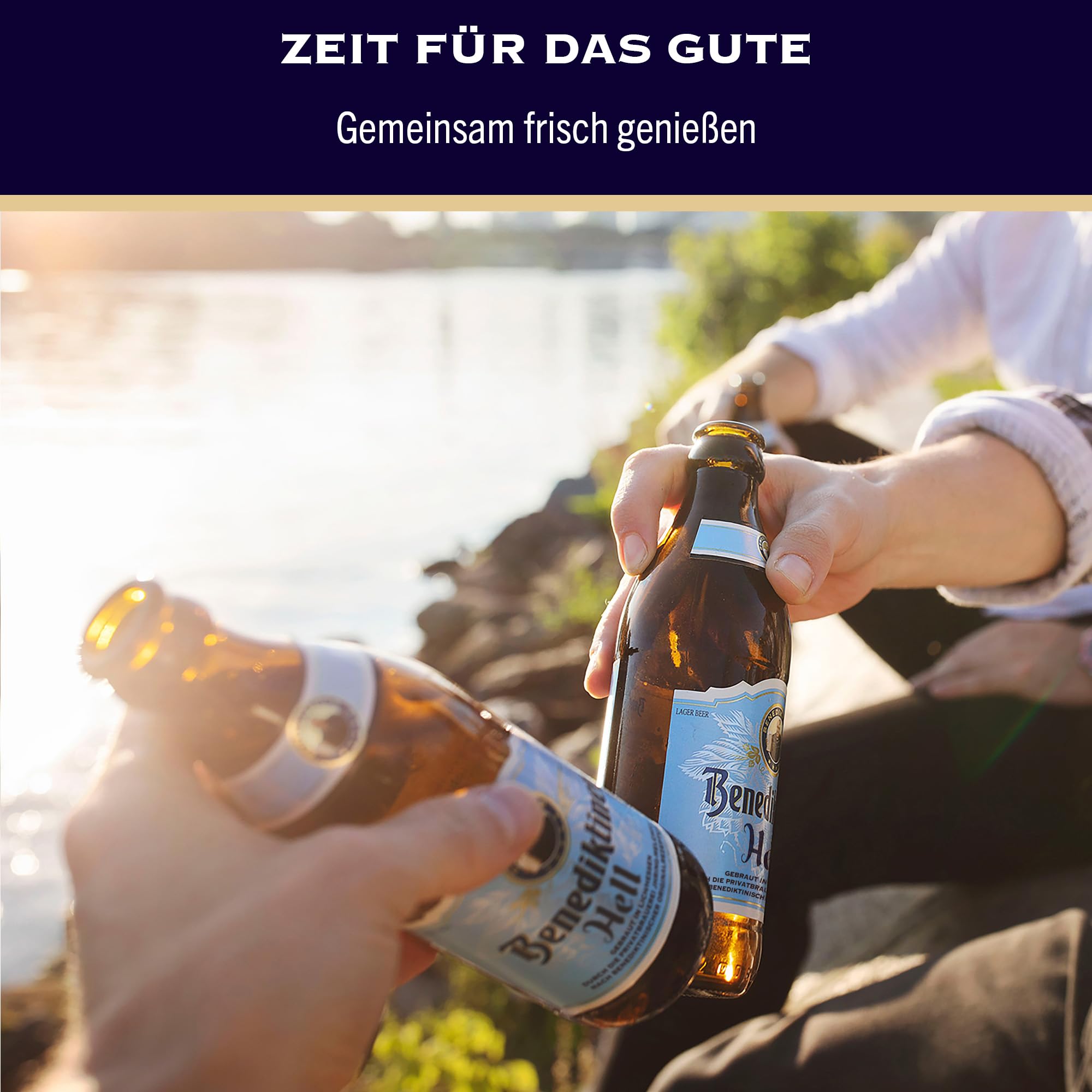Benediktiner® Hell - Dosenbier (24x 0,5l) - Mildes helles Lager - Goldgelbe Farbe - Angenehme Malzsüße - Gebraut nach dem deutschen Reinheitsgebot