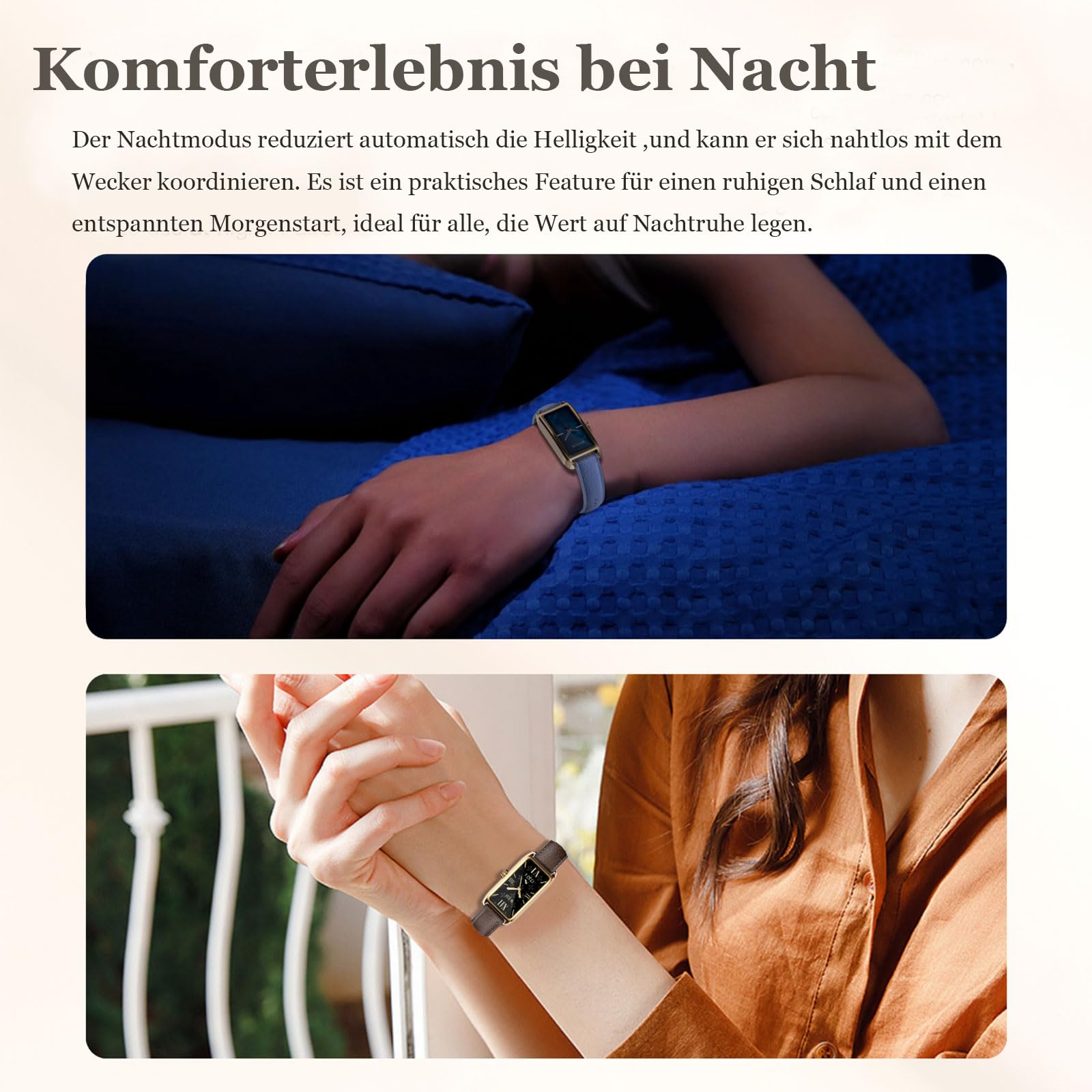 Fitness Tracker Damen Elegant Schwarz Gold Smartwatch Aktivitätstracker Pulsuhr Sportuhr mit Herzfrequenz Schlafmonitor Schrittzähler