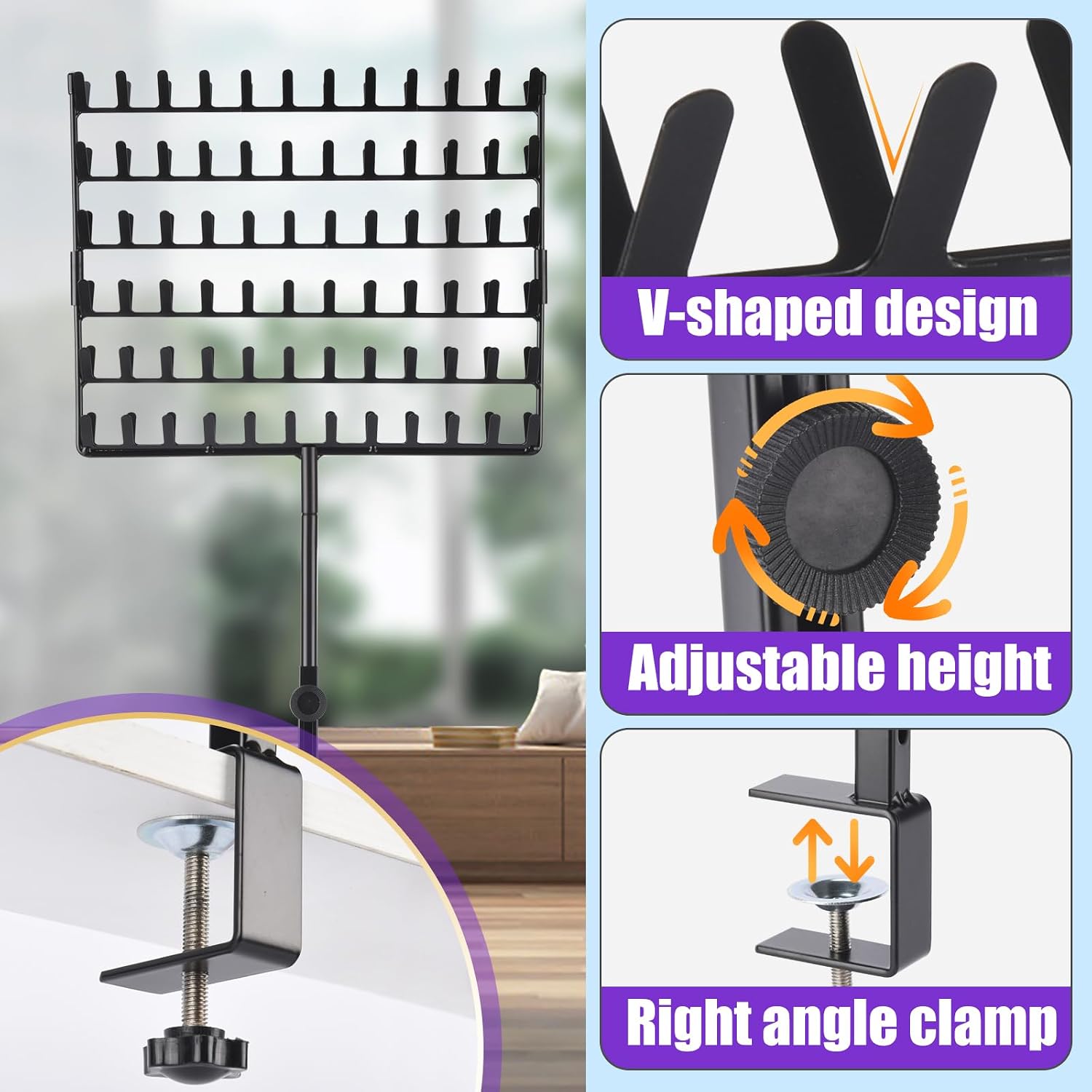 GADFISH Braiding Hair Rack Desktop, 144 Pegs Height Adjustable Braiding Rack for Hair, 360° Rotation Hair Extension Holder, Hair Rack for Hair Braider with Braiding Hair Supplies