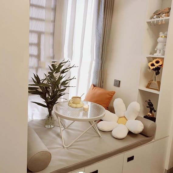 Coffee Table Window Small Table Balcony Small Tea Table Round Tatami Tea Table Cream Wind Window Table Floor Short Table Tea Table(Medium)