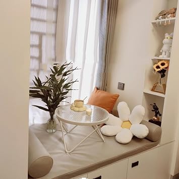 Coffee Table Window Small Table Balcony Small Tea Table Round Tatami Tea Table Cream Wind Window Table Floor Short Table Tea Table(Medium)
