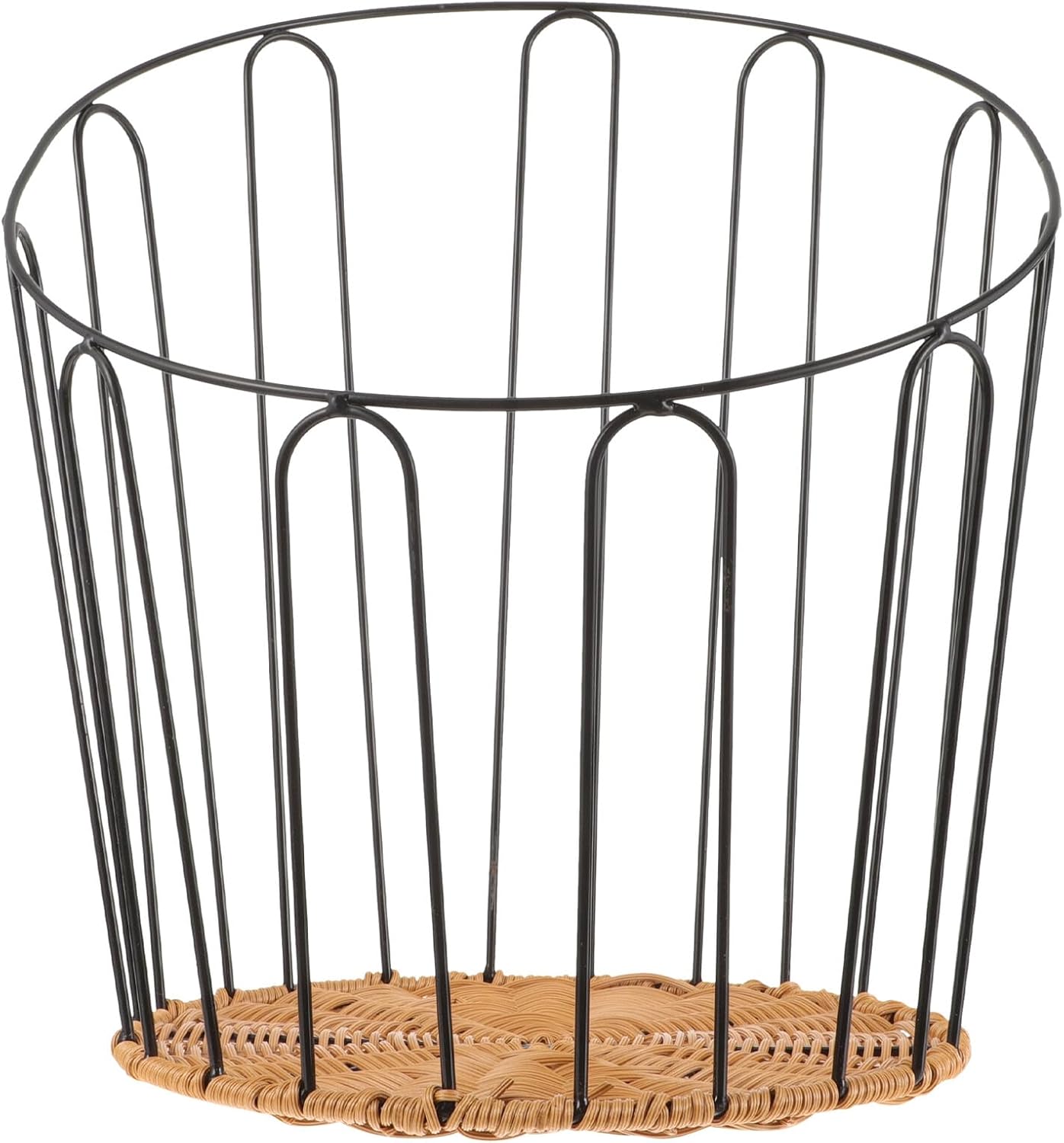 Artibetter Iron Bread Basket for Kitchen Tabletop Serving Rust-resistant Painted Metal Bread Storage Basket with Handmade Woven Design Snacks and Bakery Display