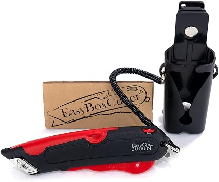 EasyCut 2000 Safe Retractable Box Cutting Utility Knife, Red, 09638