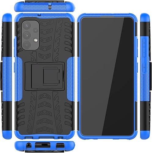 Miniatura 8 de Funda de teléfono para Samsung Galaxy A32 4G 6.4 pulgadas con vidrio templado protector de pantalla cubierta y soporte Kickstand duro híbrido