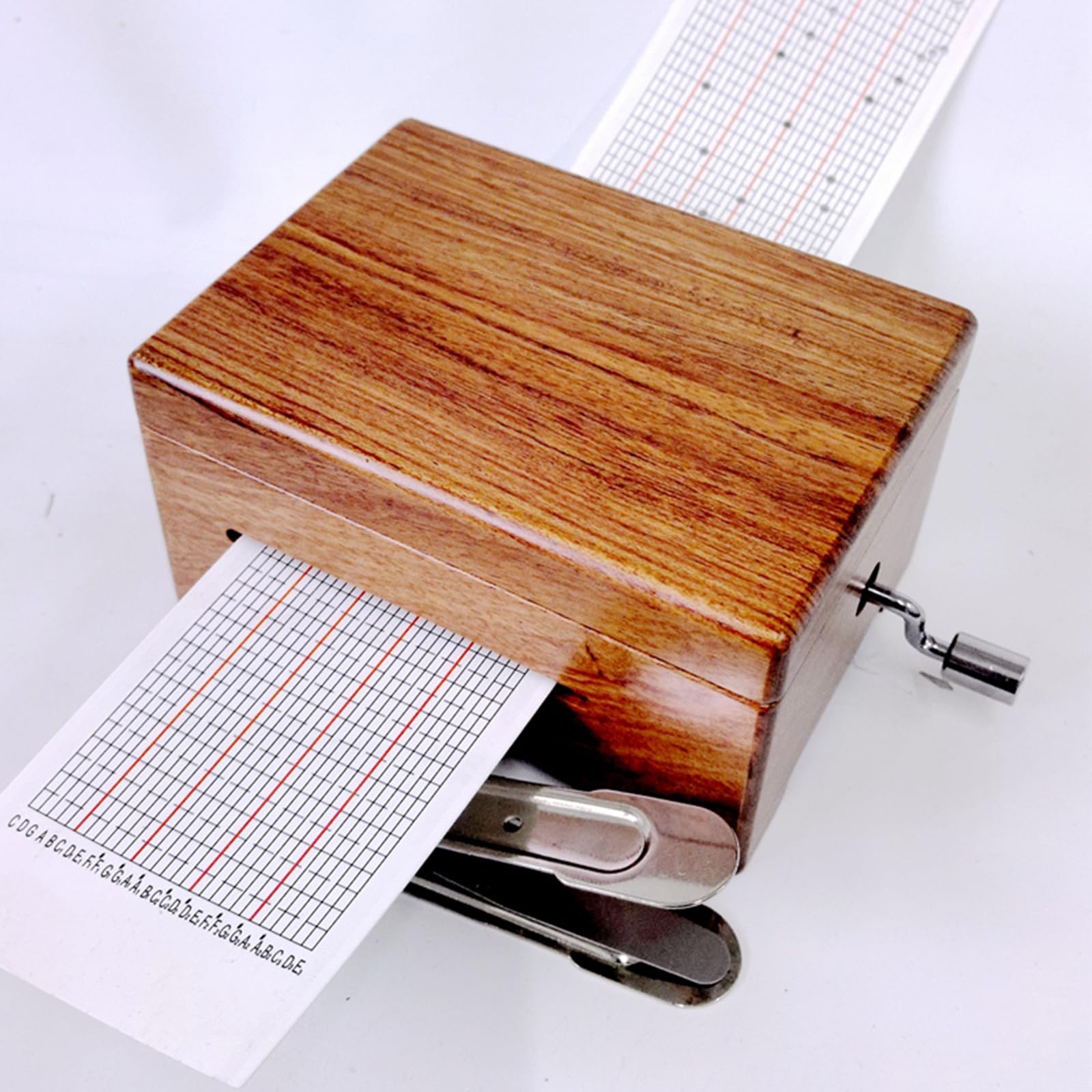 Caja Musical De Madera con Manivela, Caja Musical Personalizada De 30 Notas, 10 Cintas De Papel, Velocidad Ajustable, Kit De Herramientas para Crear Tu Propia Música.