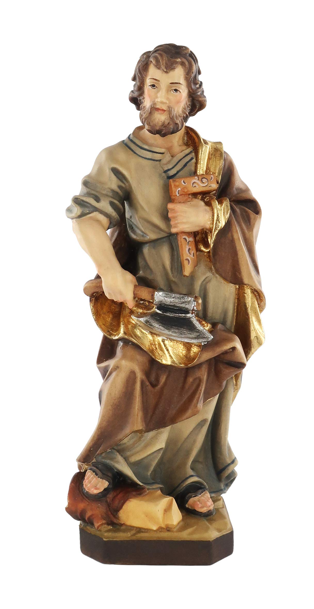 Ferrari & Arrighetti St. Joseph The Carpenter Statue, Hand-Painted Wood, 20 cm / 7 ¾ in Tall Series - Demetz Deur