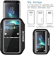 Vista 6 de Galaxy S7 Edge/S8/S8+ banda para el brazo, JEMACHE banda para el brazo para ejercicio, gimnasio, correr/trotar/ejercicio para Samsung Galaxy S8/S7