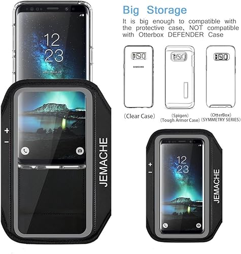 Miniatura 6 de Galaxy S7 EdgeS8S8+ banda para el brazo, JEMACHE banda para el brazo para ejercicio, gimnasio, corrertrotarejercicio para Samsung Galaxy S8S7 EdgeS8