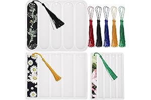Durable 23-Piece Resin Bookmark Mold Set with Tassels