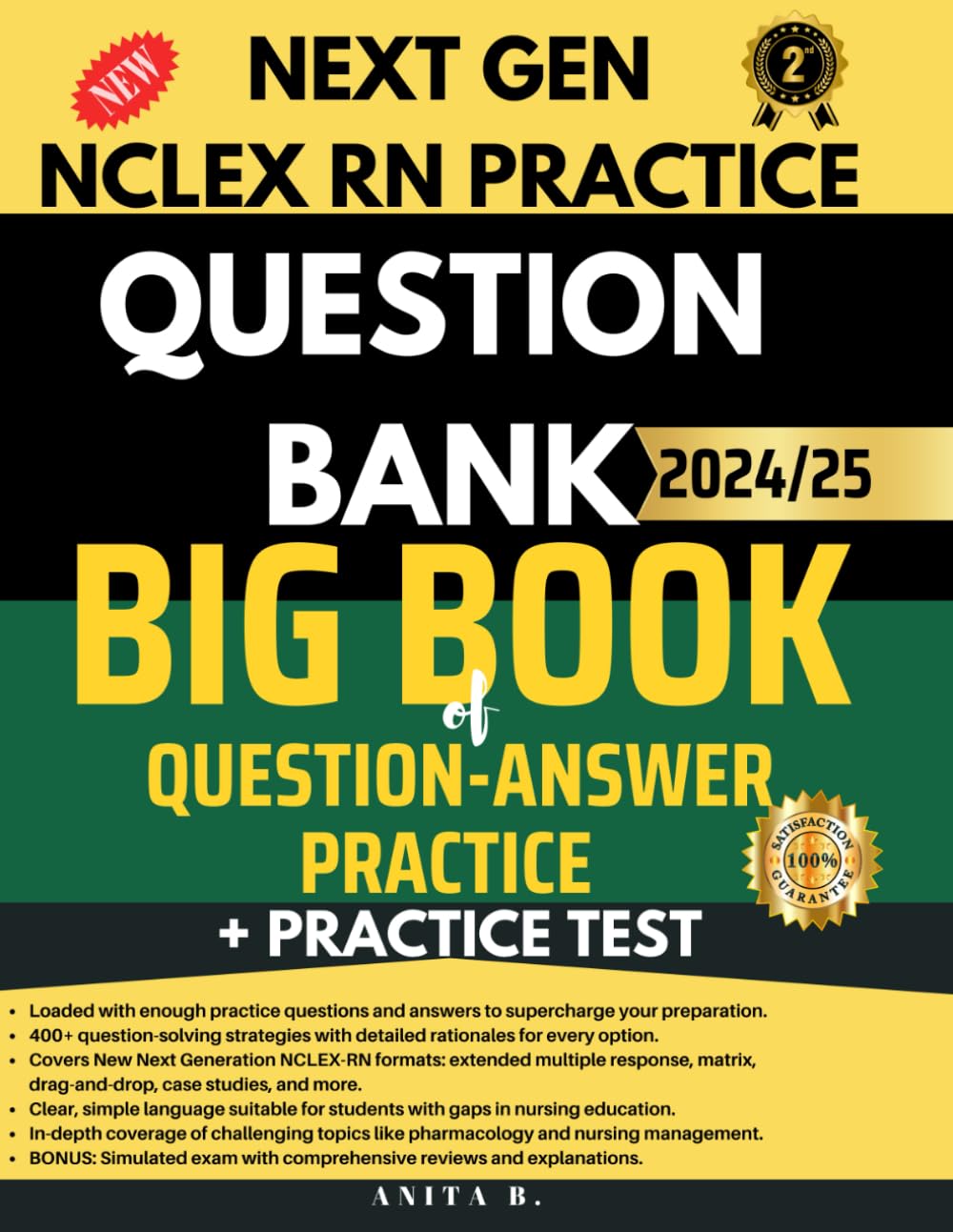 Next Gen NCLEX RN Practice Question Bank : Big Book of Question Answer Practice + Practice Test