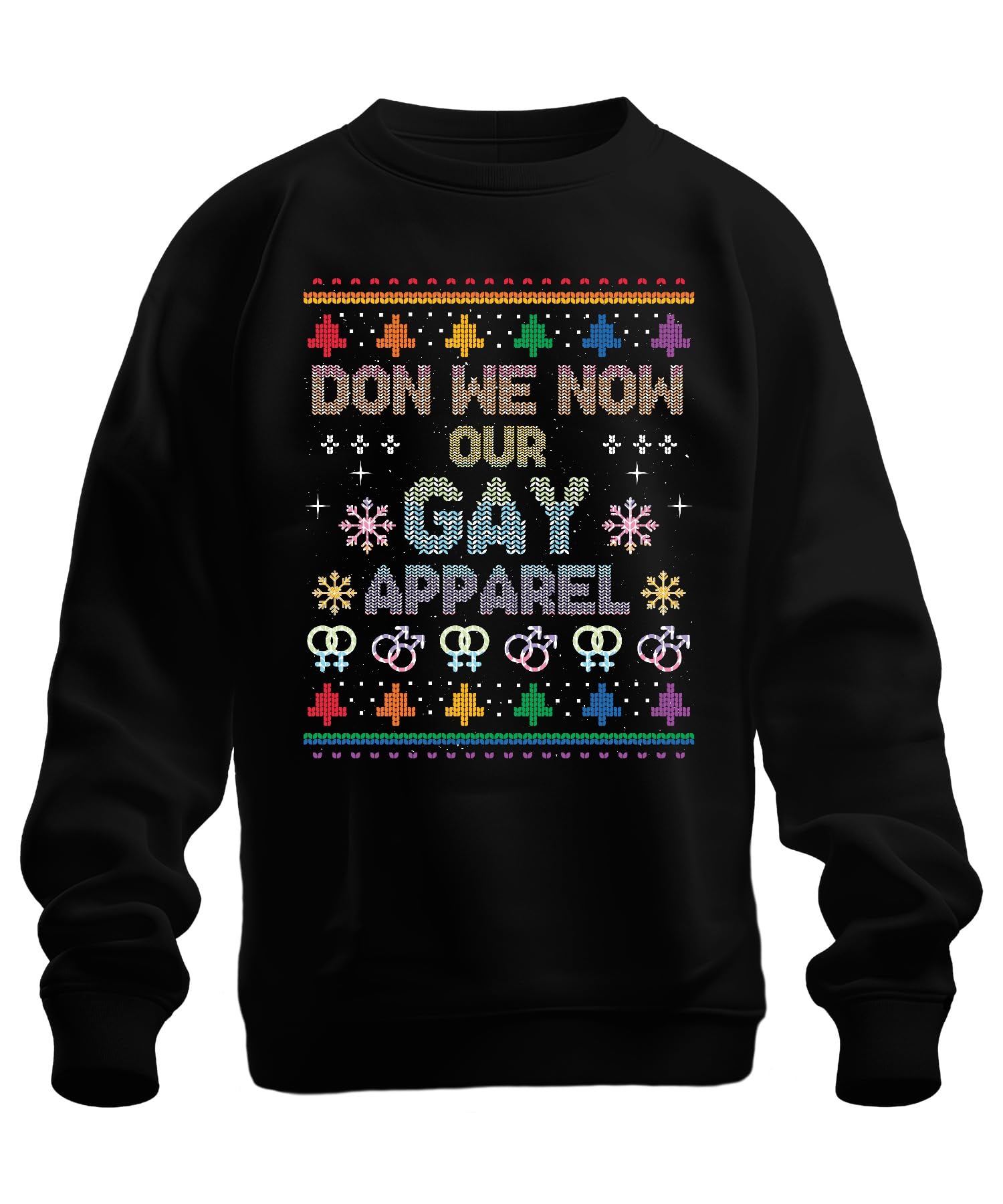 Printera Unisex Black Gay Apparel Ugly Christmas Sweater - Christmas Christmas Jumper, Xxl