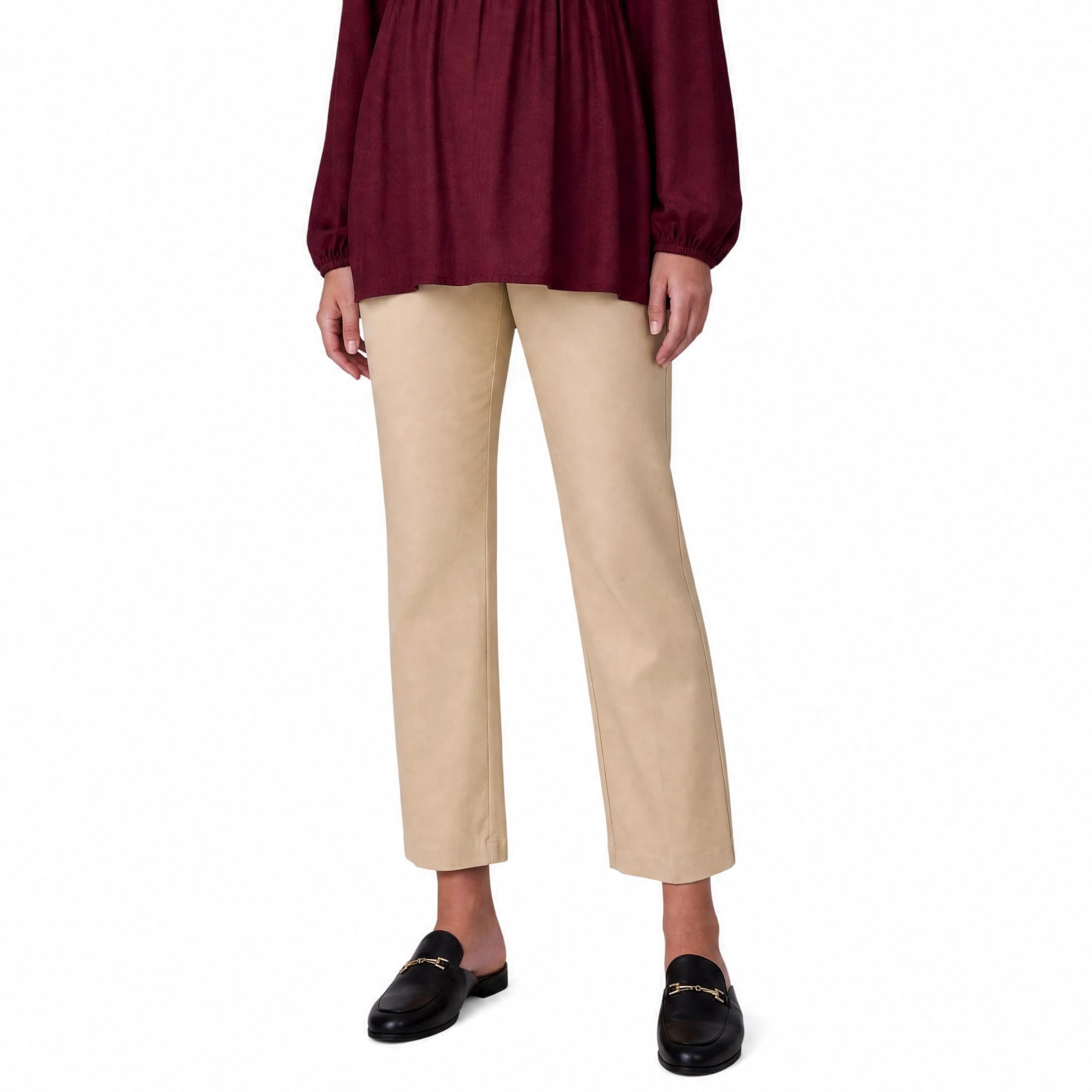 Motherhood Maternity Pantalón de Maternidad Cómodo, Súper Elástico sobre El Vientre, Ajustado, Casual, para El Trabajo, Xs-3x - Pantalones de Vestir Mujer