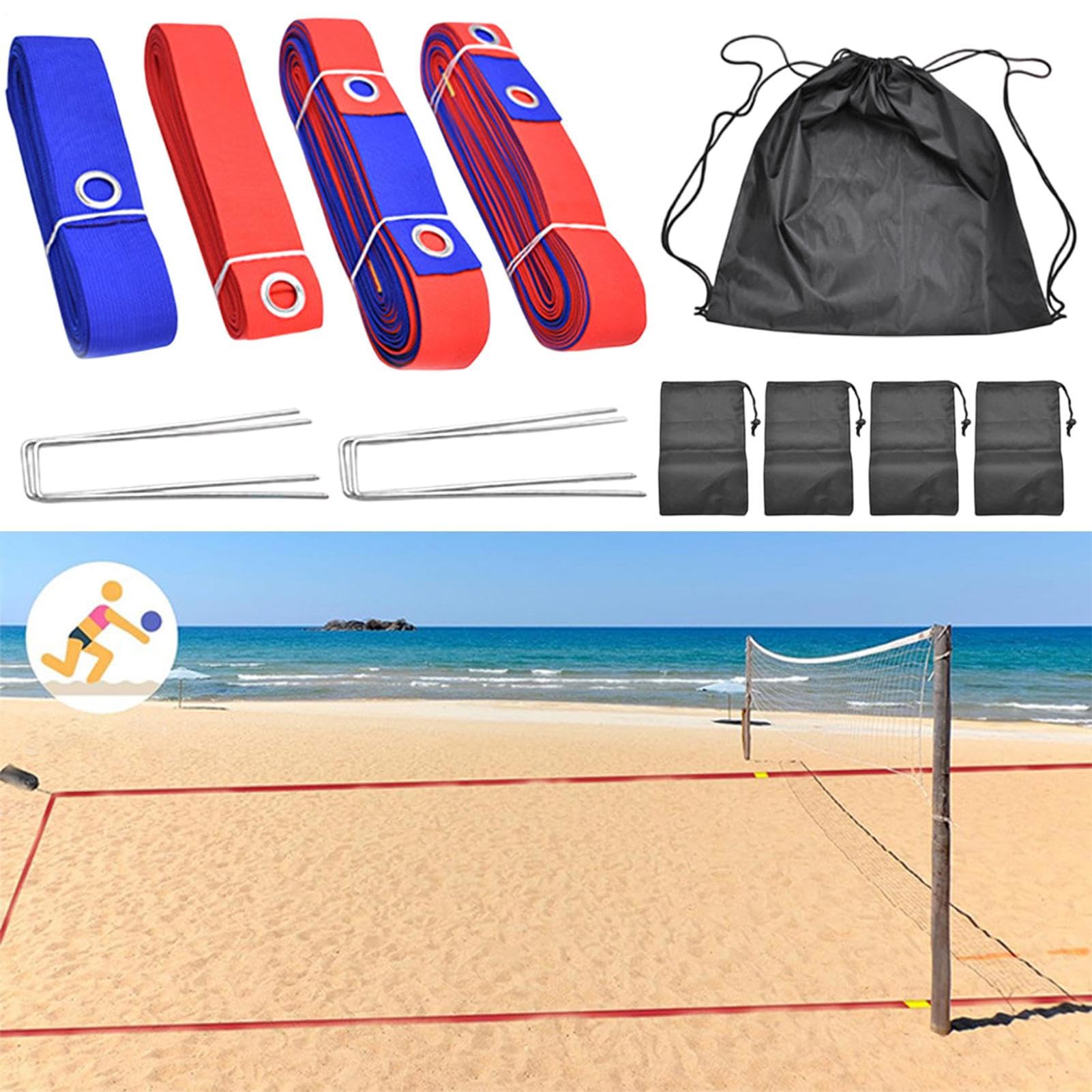 Linie Do Siatkówki Na Piasek Linie Do Gry W Siatkówkę Plażową Na Boisko | Przenośny Sprzęt Sportowy Na Park Jezioro Kampus Trawiaste Boisko Słoneczne Podwórko Gry