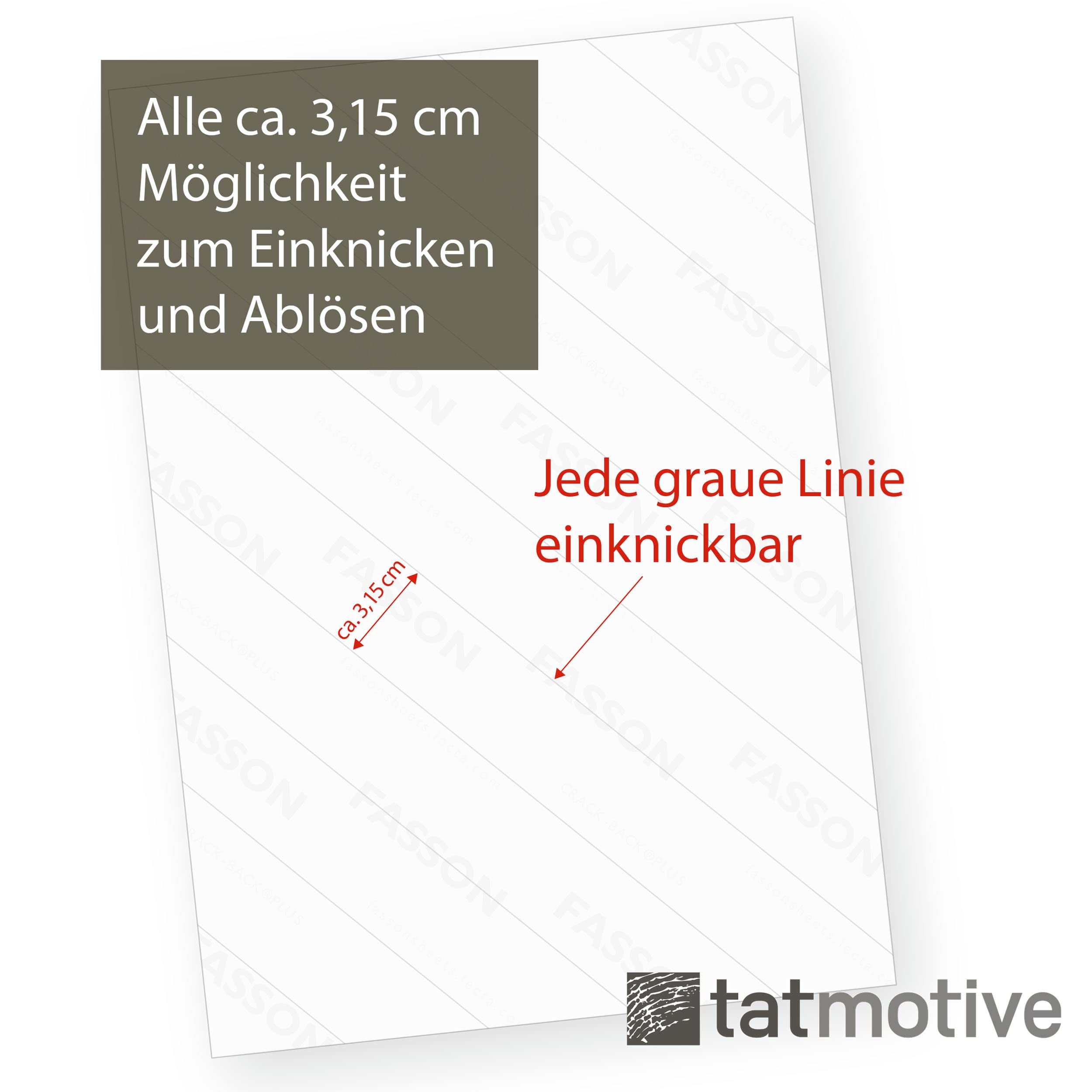TATMOTIVE Original Crack Back Aufkleberpapier A4 weiß matt 250 Blatt