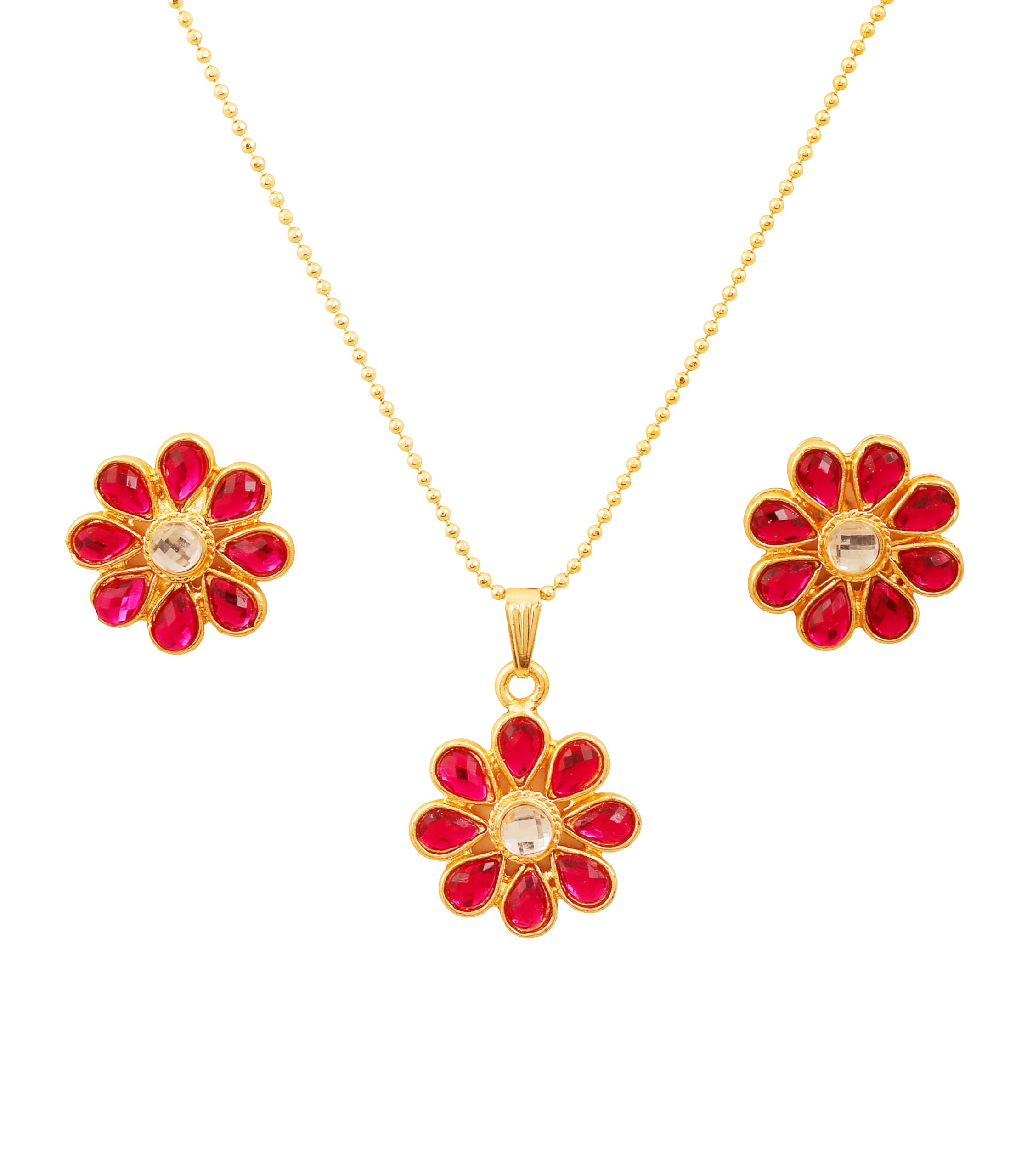 Indian Colorful Ethnic Look Delicate Exclusive Designer Jewellery Pendant Sets for Women-image-20