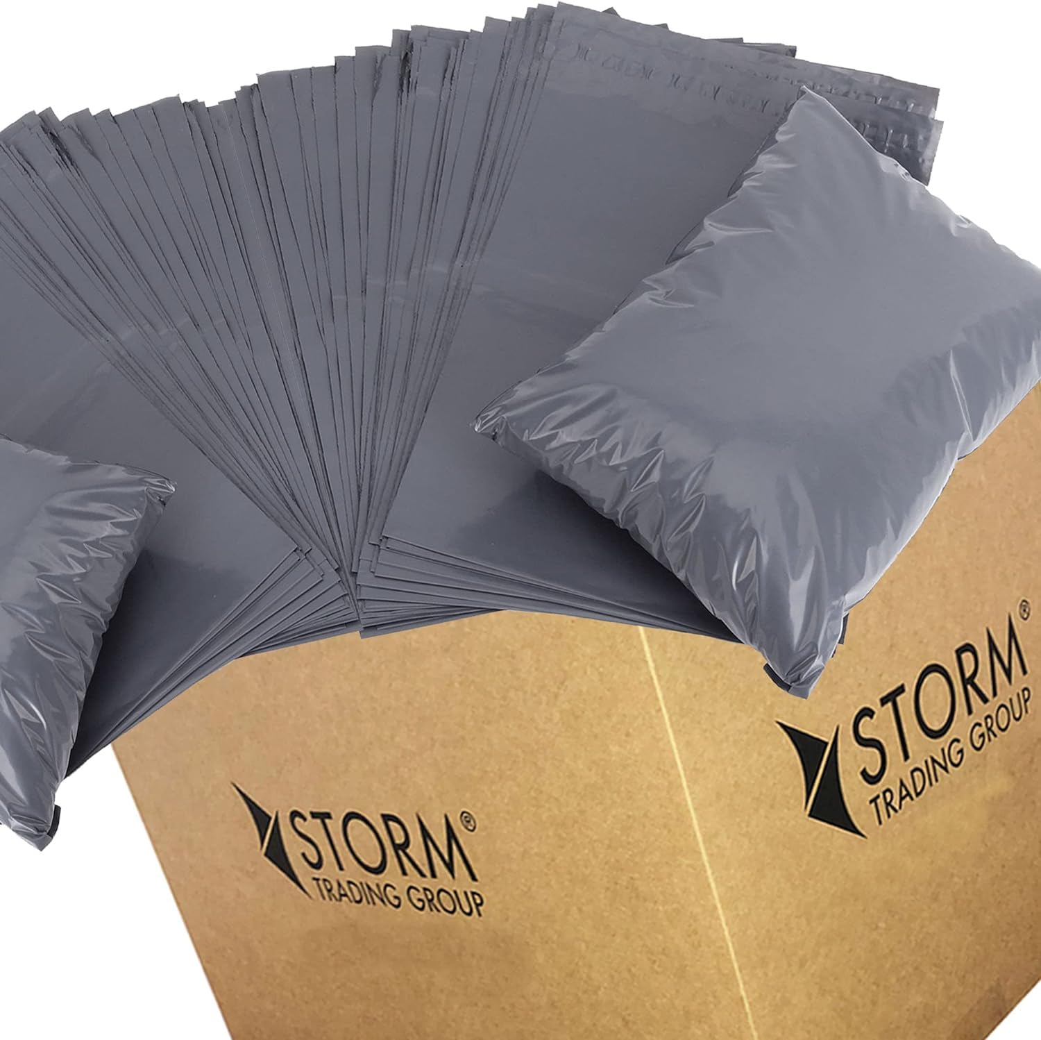 100 Grey Mailing Poly Postal Self Seal Bags Small to Large Mailing Bags Postage Packaging Mailers Posting Shipping Post Parcels Package Bags (12x16)