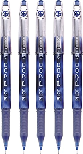 Pilot P-700 Bolígrafo de gel de punta fina, tinta azul, paquete de 5 unidades (38611)