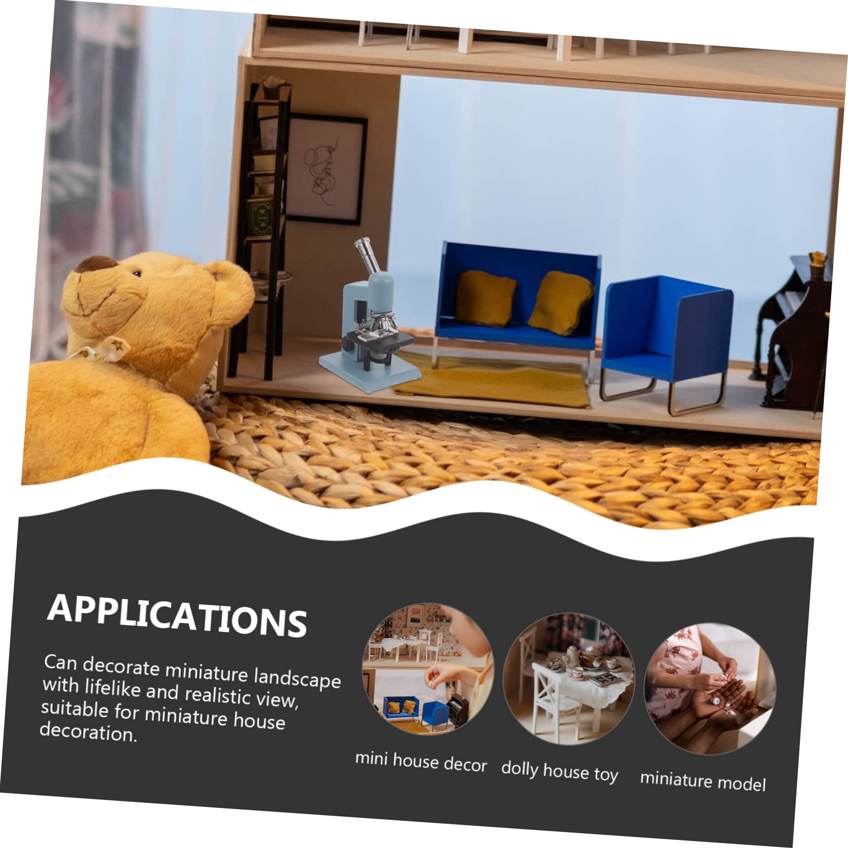 MOLUCKFU Role-Play Microscope Toy Miniature Model for Dollhouse Accessory Simulation