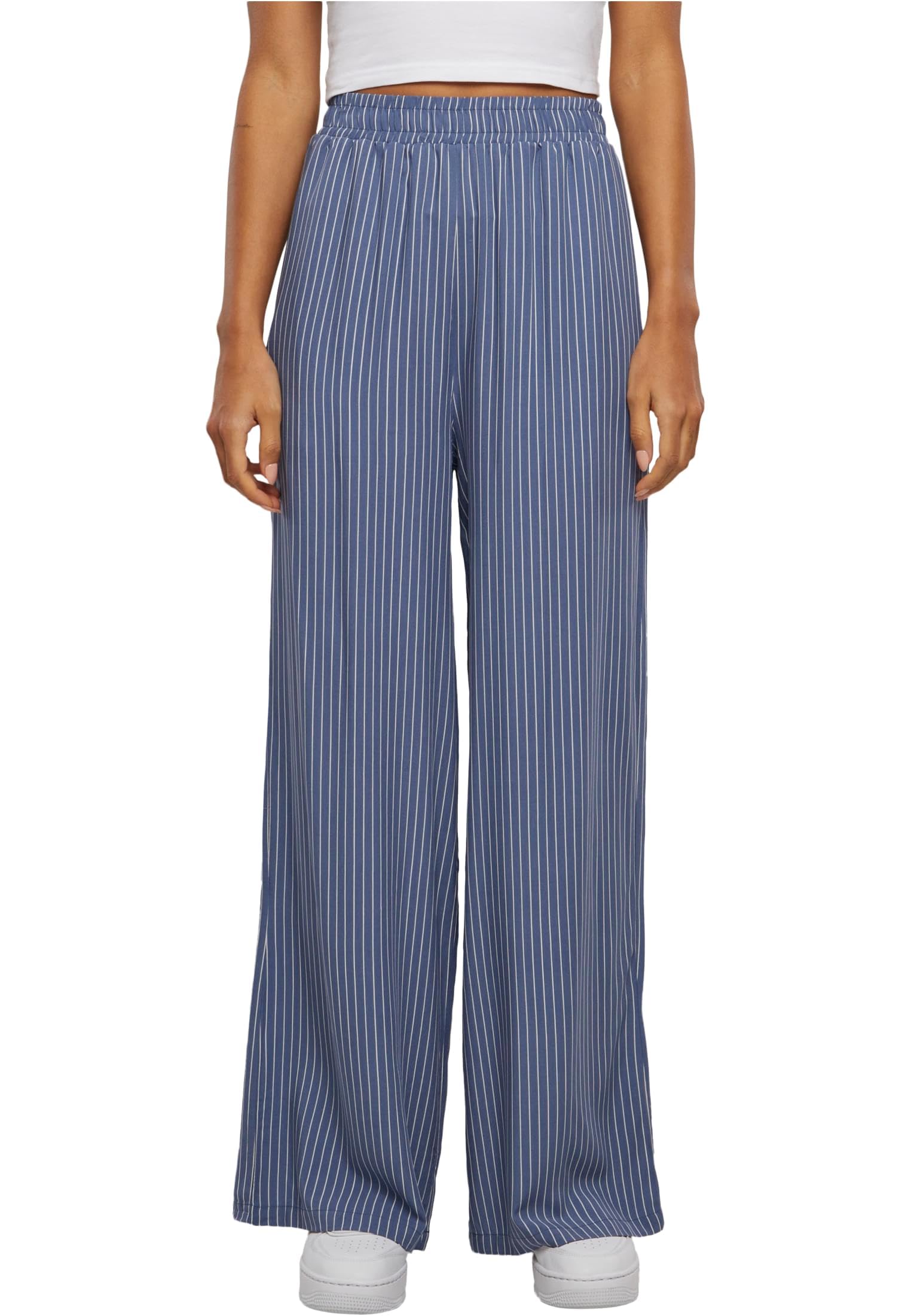 Urban Classics Women's Ladies Viscose Resort Pants Trouser, Vintage Light Stripe, L