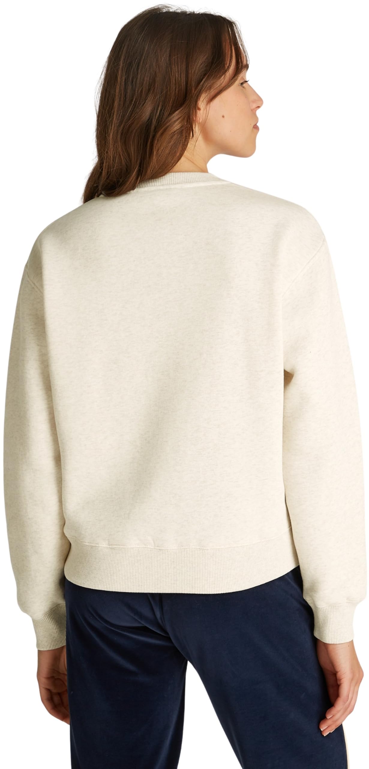 Tommy Hilfiger Damen Sweatshirt ohne Kapuze, Elfenbein (Oatmeal Heather), XXXL – Ansicht 2