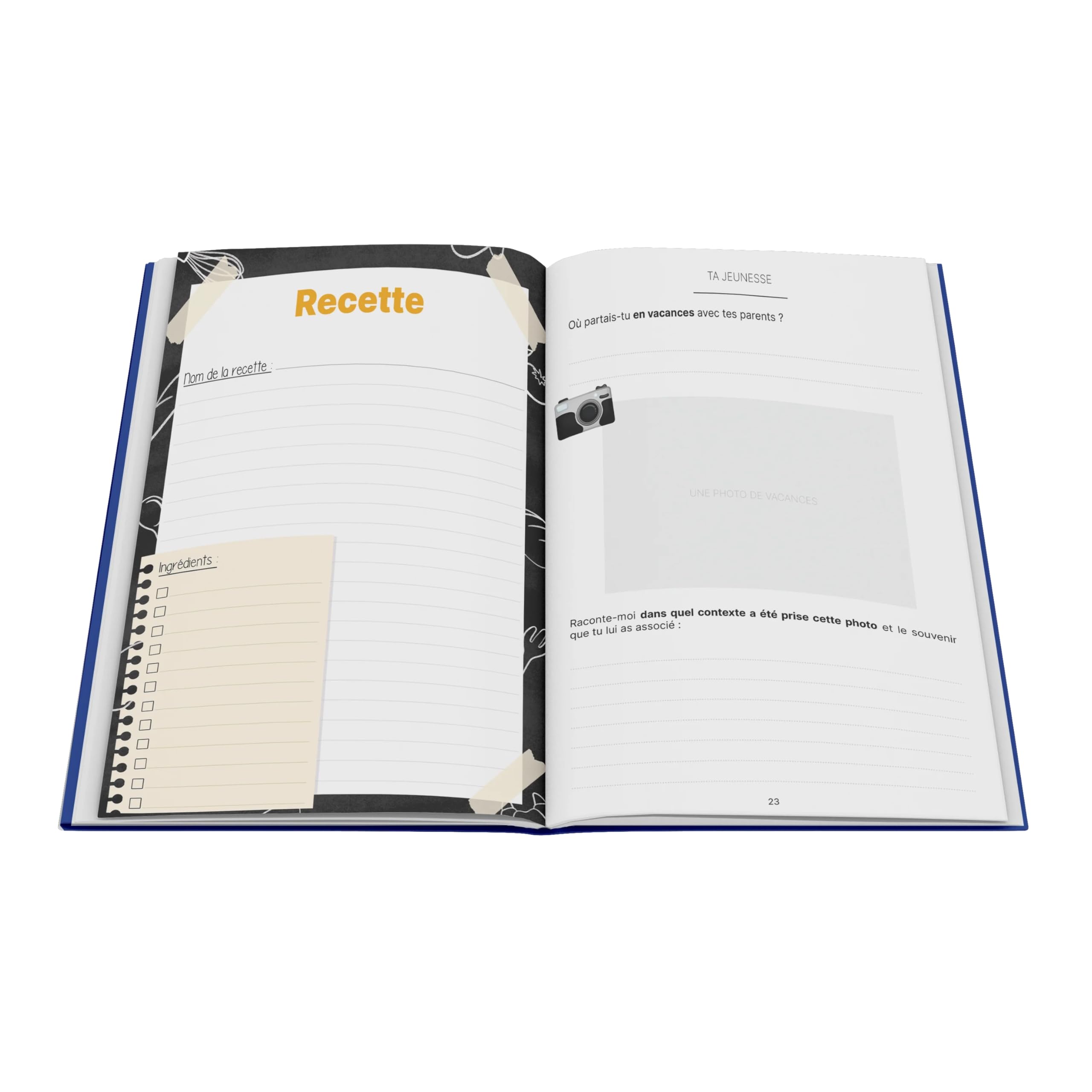 Papa, dis-moi tout, Livre de Mémoire avec Plus de 100 Questions, Couverture Cartonnée Soft Touch, 64 Pages, Format 21 x 29,7 cm, Fabrication Française