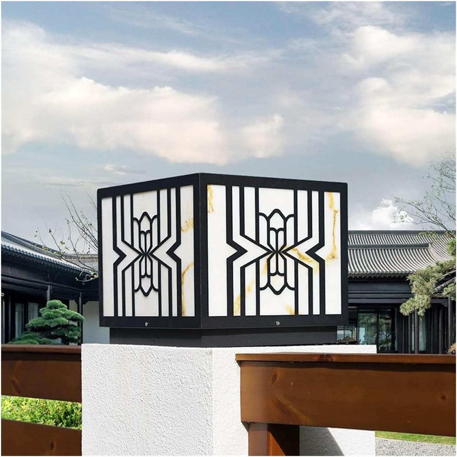 Lampa ścienna Zewnętrzna lampa solarna LED Akcesorium Słoneczne światło słupowe LED Zewnętrzne oświetlenie uliczne trawnik ogród LED Kwadratowe oświetlenie filarowe Patio Paisa