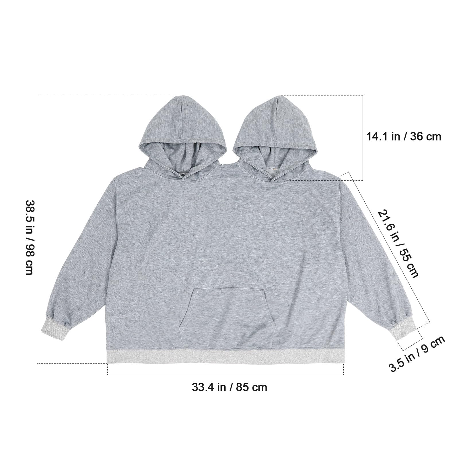 Baluue Felpa Design Unico per Due Persone per Oversize in Poliestere Cappuccio Coppie Felpa Divertente e Comoda per Uscite Romantiche o Serate Tranquille a Casa