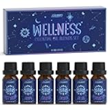 Essential Oils Set, Wellness Aromatherapy Oil for Diffuser, Home, Candle, soap Making, Natural Blend Oils Gift for Women and Men, 6x10ml
