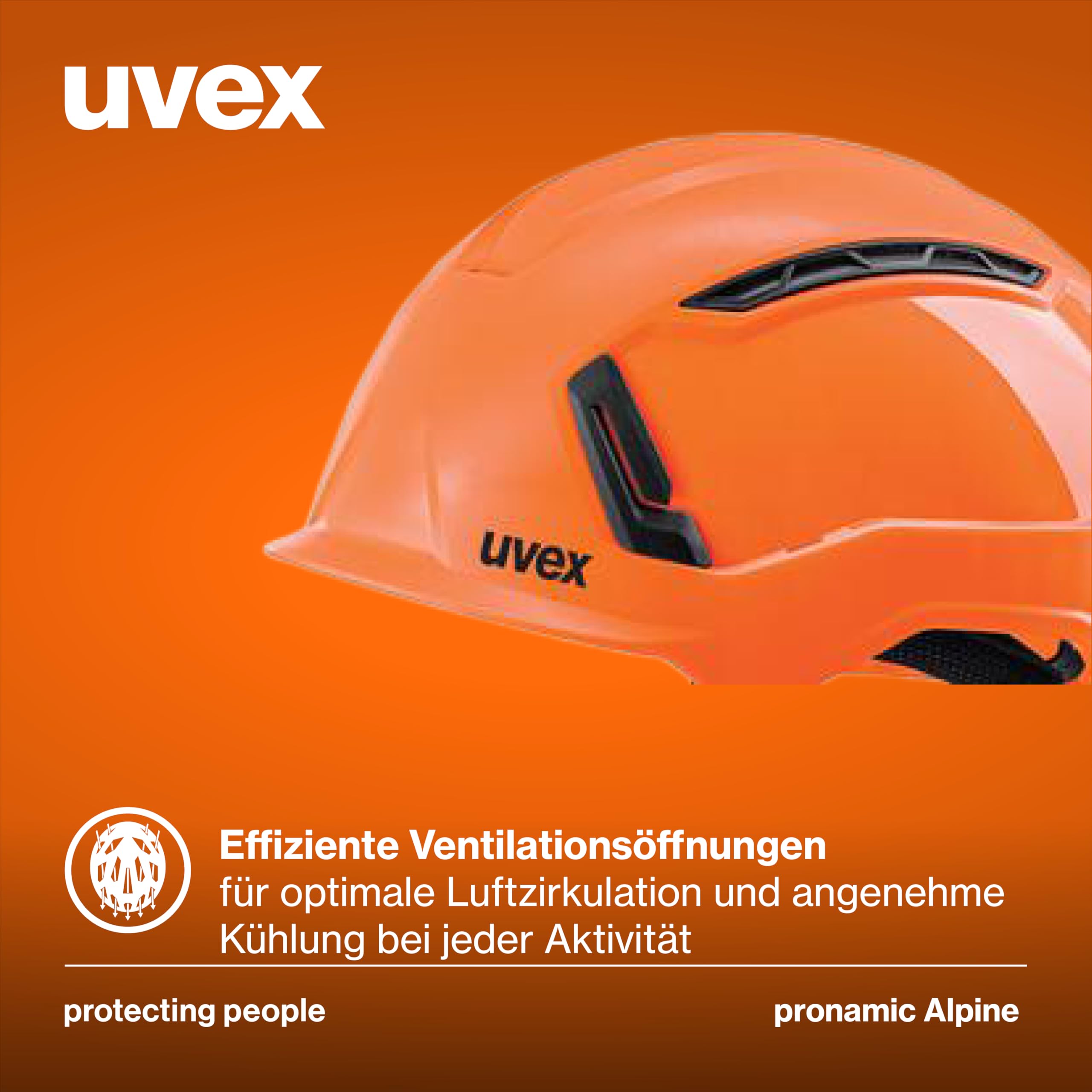 Schutzhelm pronamic Alpine 9735230 Orange mit Lüft ungen