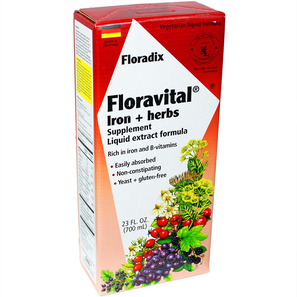 Floravital Liquid Iron Supplement Herbs 8 5 Ounce Yeast