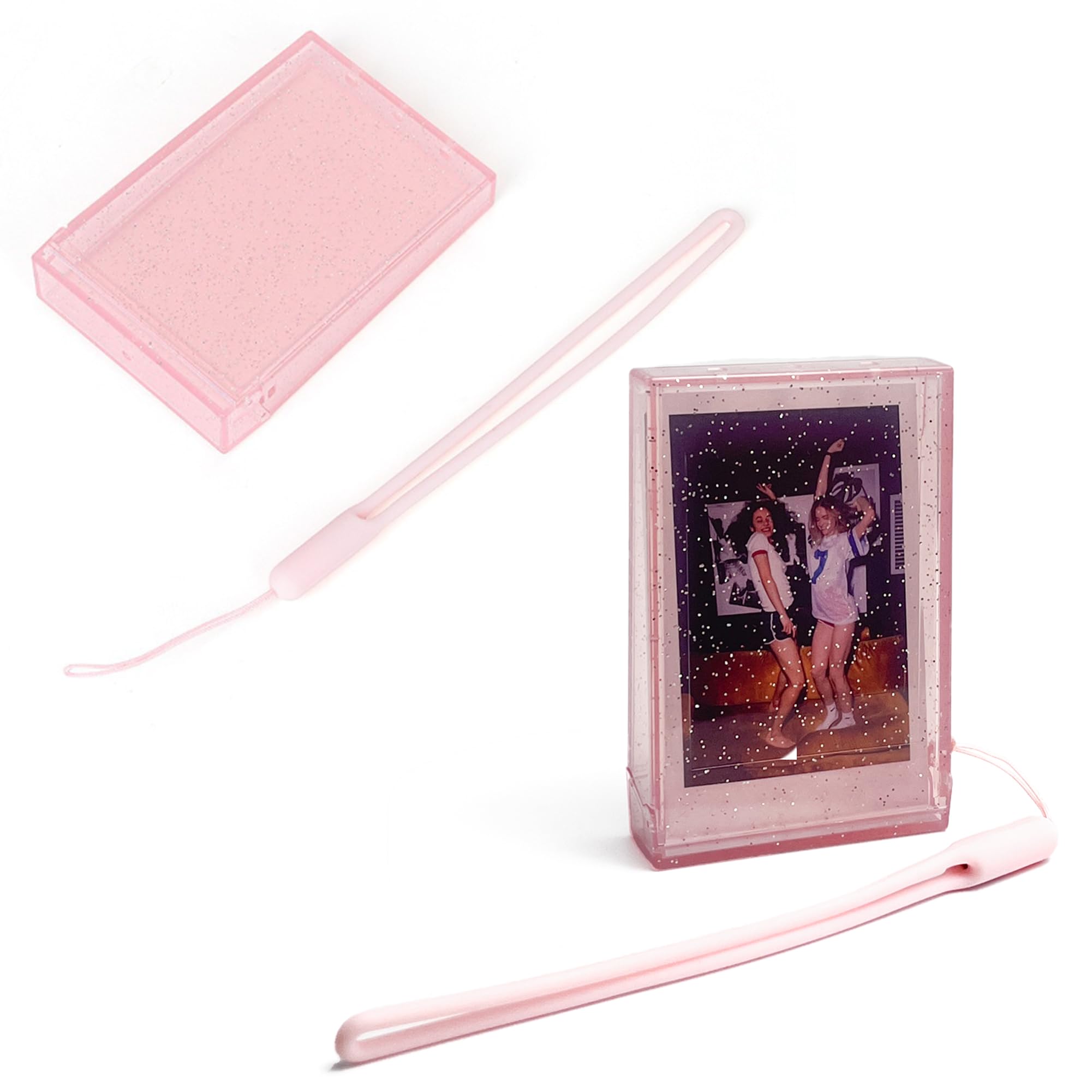 Linpr 2 Pack Travel Photo Holder for Fujifilm Instax Mini 7+/8/9/11/12/40/90/EVO, 3 inch Photo Storage Case, Camera Clear Photo Protective Box with