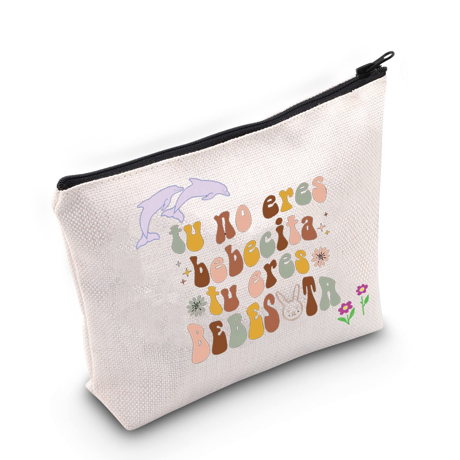 WZMPALatin Singer Album Cosmetic Makeup Bag Song Lyric Inspired Gift Tu No Eres Bebecita Tu Eres Bebesota Music Fans Zipper Pouch Bag For Women Girls, Tu No Eres, Fit