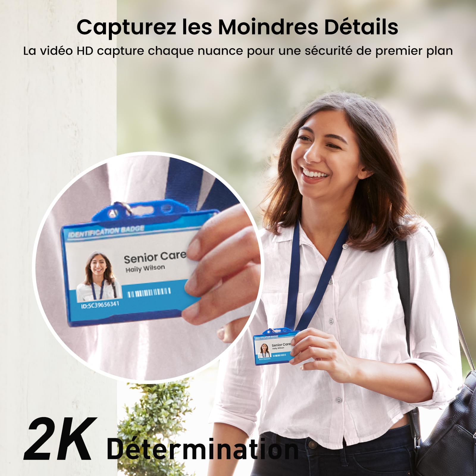 aosu 2K Sonnette sans Fil avec Camera,Détection Humaine PIR,170°Grand Angle Vision Nocturne,Audio Bidirectionnel,Installation Facile,IP65 Etanche,2.4G & Bluetooth Uniquement,Compatible avec Alexa