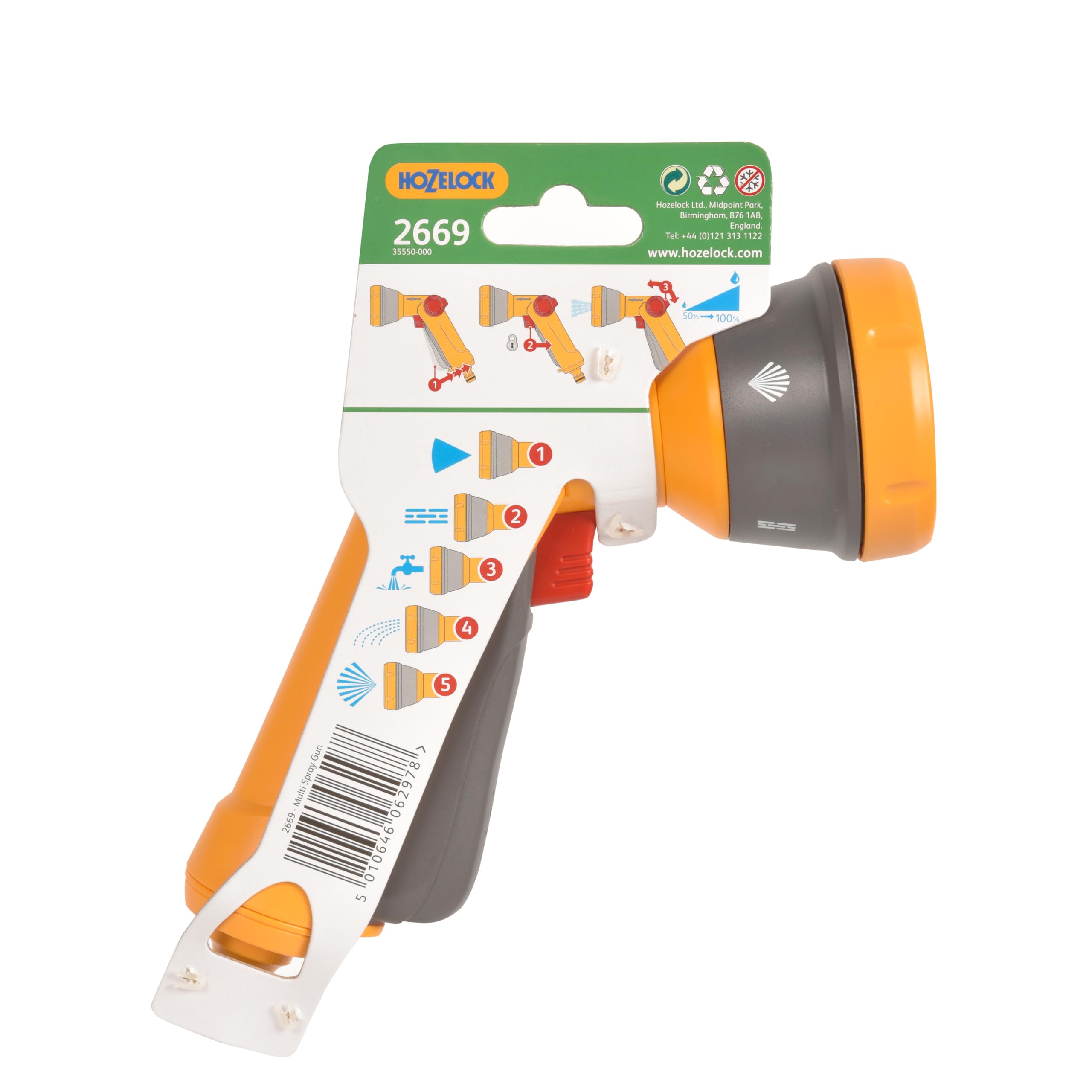 Hozelock 2669 Pistola Multispruzzo 5 Modelli Tubo Acqua Controllo Hozelock 2669 Pistola Multispruzzo 5 Modelli Tubo Acqua Controllo