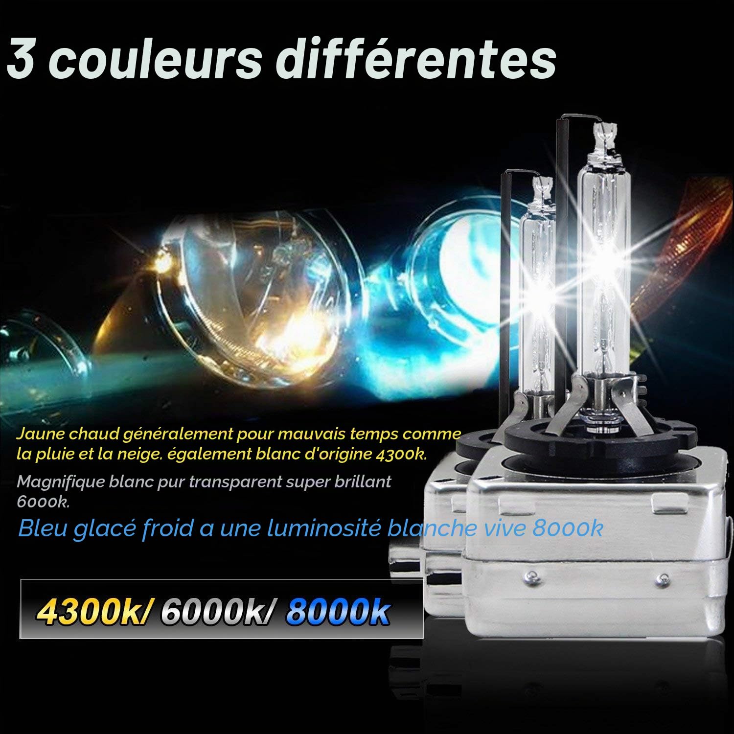 WinPower D3S 35W Bixenon Ampoule Phare Xénon Lampe HID Kit 12V Voiture 6000K White Xtreme Vision (2 lampes)