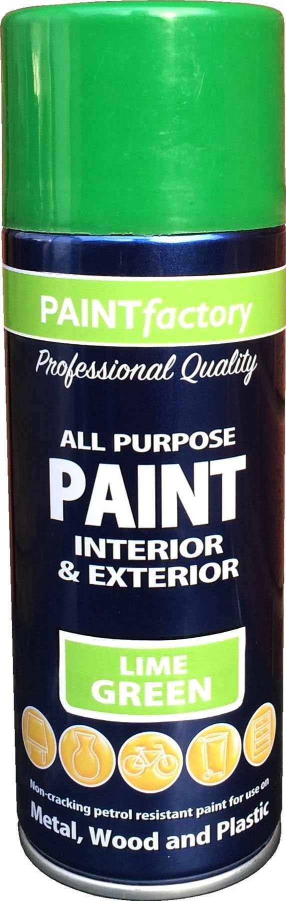PAINTfactory Colour It Quick Drying Spray Paint 400ml Lime Green Gloss Finish