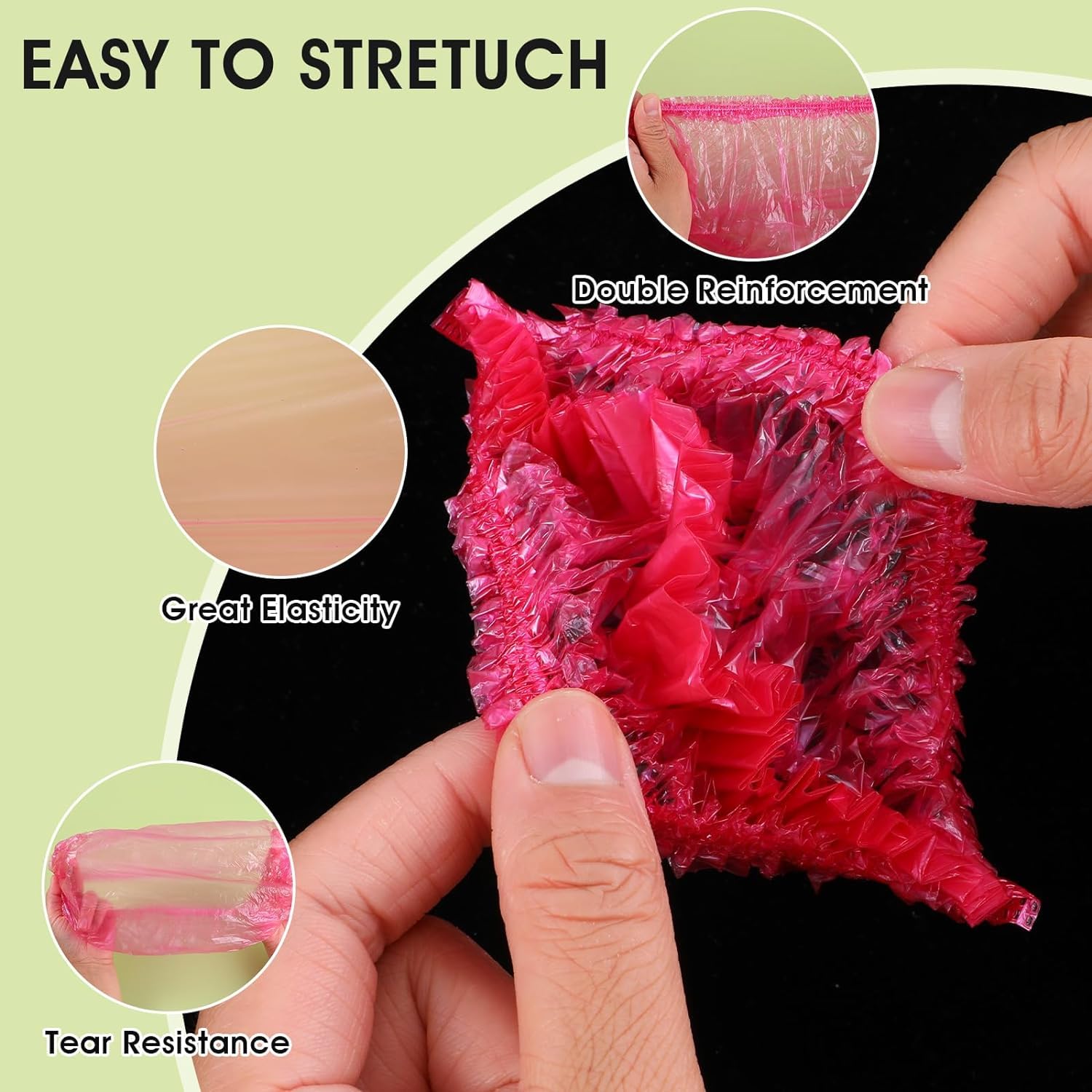 100Pcs Pink Disposable Shower Caps,Shower Caps for Women Plastic Shower Caps Shower Hat Large Shower Cap Elastic Hair Cap for Home Use Hotel Spa and Hair Salon,Bathing Accessories,Personal Care 2