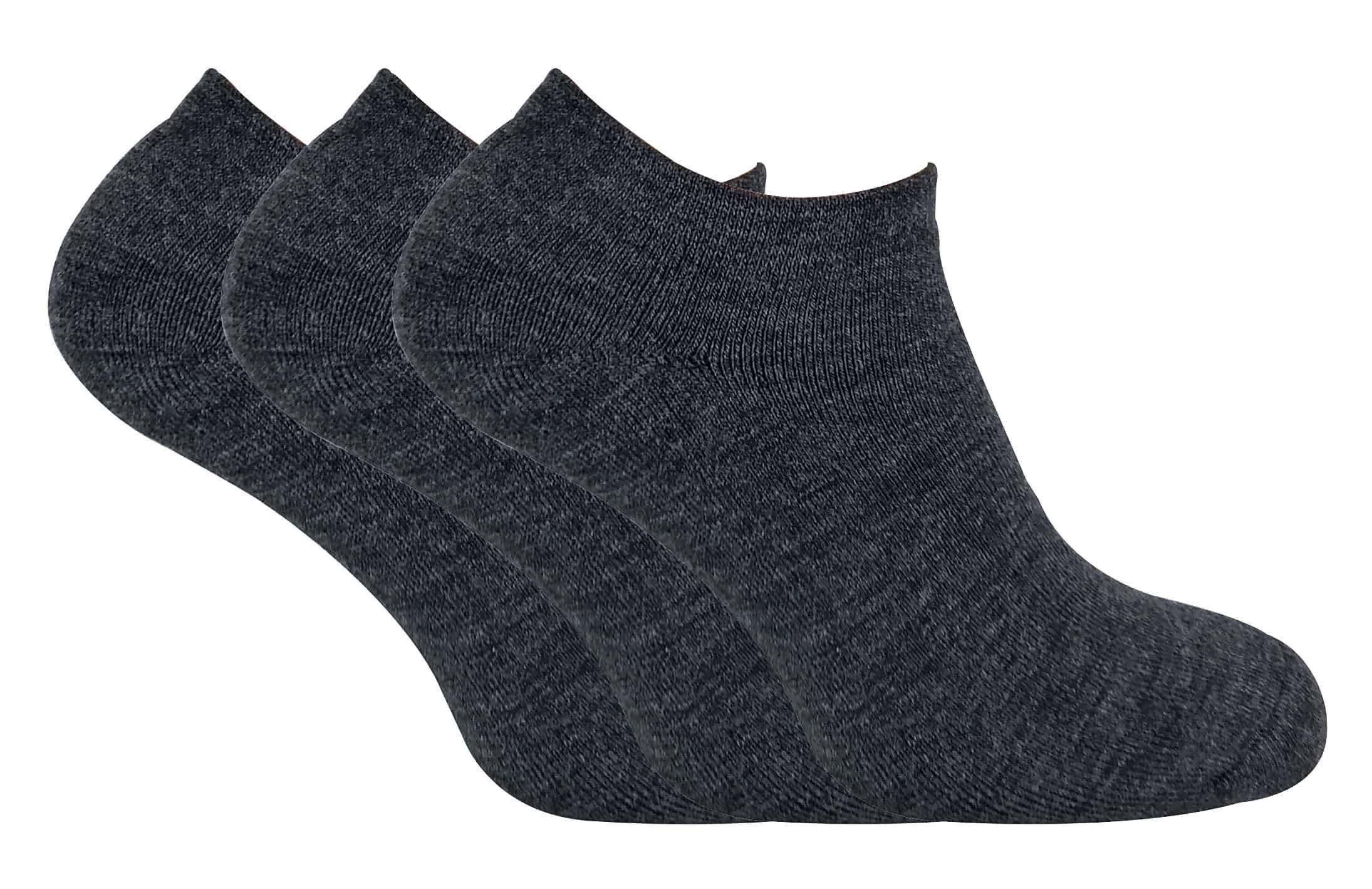 Sock Snob Men's Tts Charcoal 3 Pairs Thick Winter Warm Cushioned Low Cut Ankle Thermal Trainer Socks (6-11 Uk, )