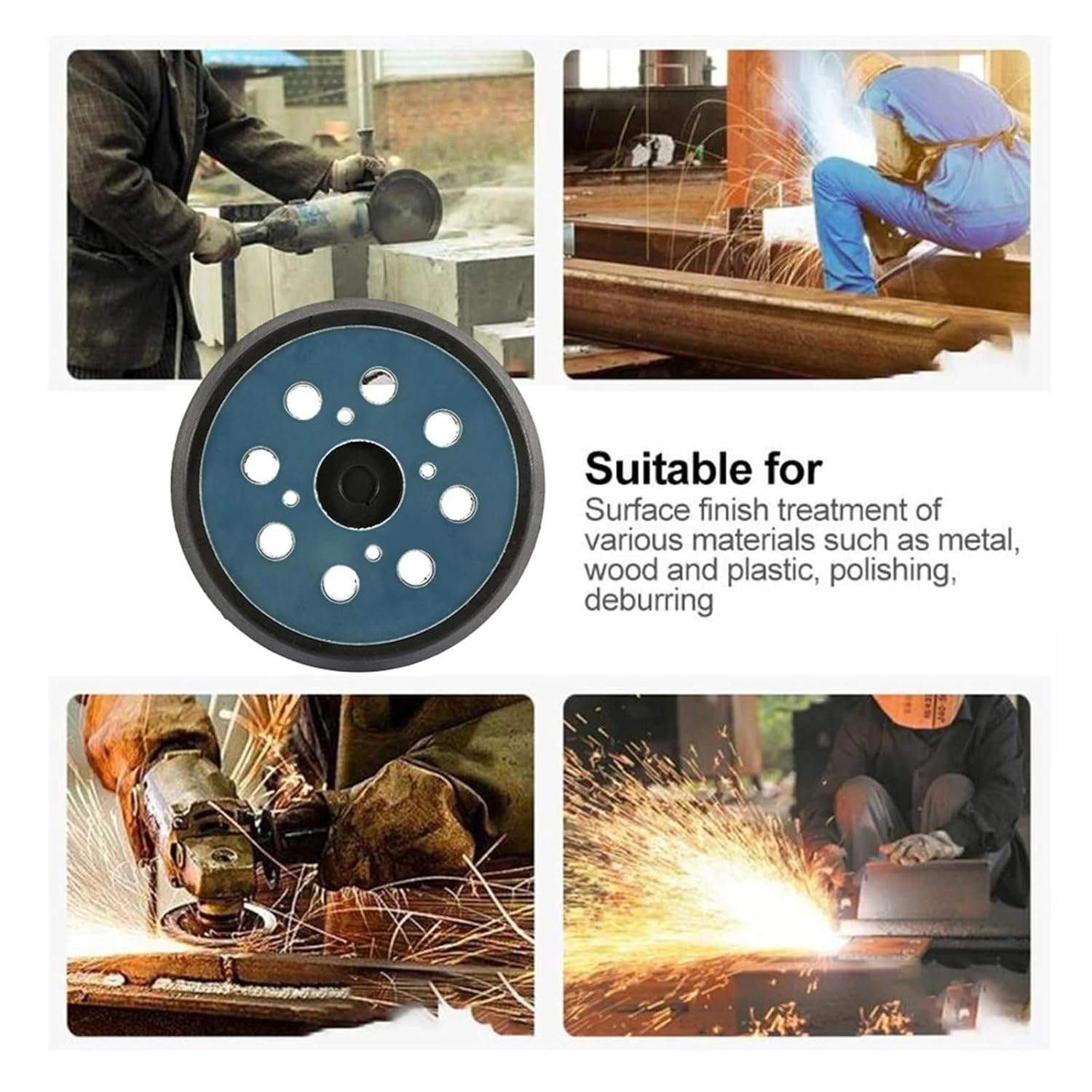 Backing Pads 8Pcs 125mm 5 Inch Sander Pad 8-Holes 3/4 Nails Sanding Disc Hook Loop(5Inch 4 Nails)