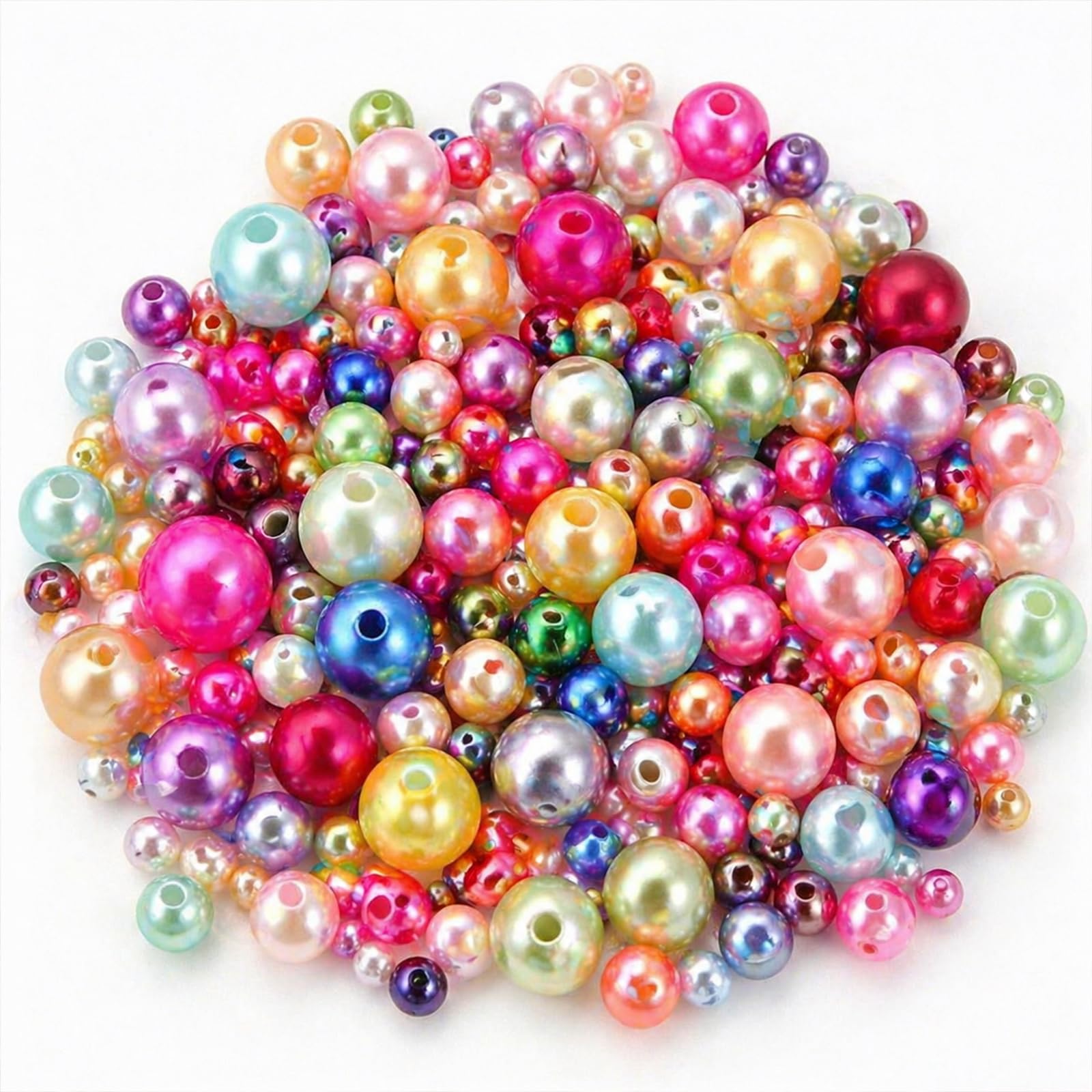 1400 Pcs Pearl Beads for Crafting, Small Beads for Jewelry Making, Round Faux Pearls for Craft, Pearl Beads for Jewellery Making, Bracelet Beads for Embroidery, DIY Art Decoration Projects