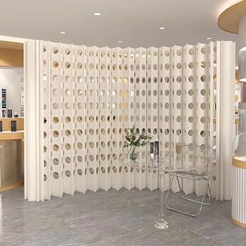 Portable Paper Room Divider Wall,Room Divider Paper Privacy Creative Screen Partition,Foldable Retractable Privacy Partition Wall for Home/Office,Indoor Freestanding Partition Deformable200x43x220/78