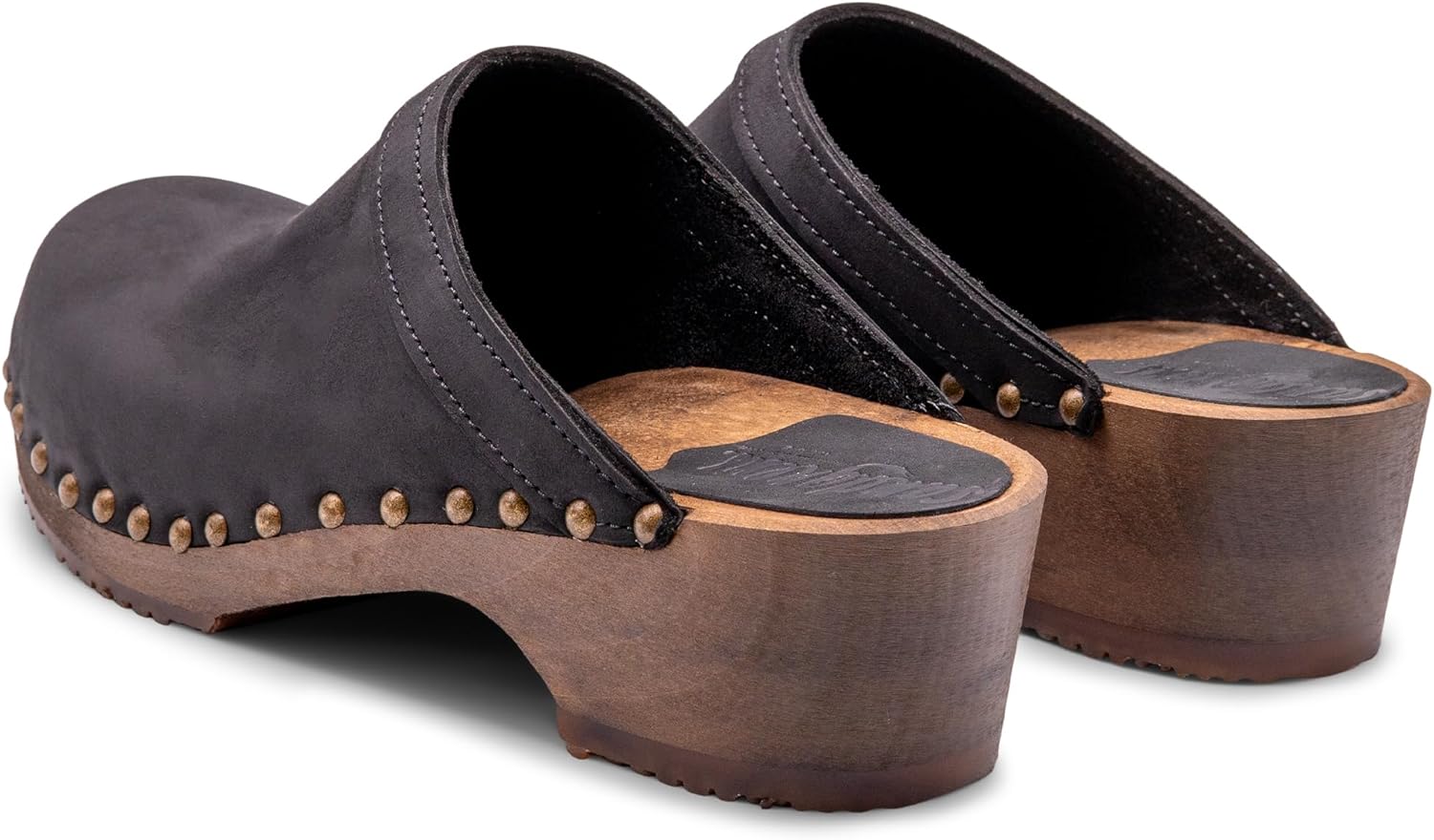 Sandgrens Handmade Swedish Wood Clogs for Women, Low Heel Mule | Athens - Image 5