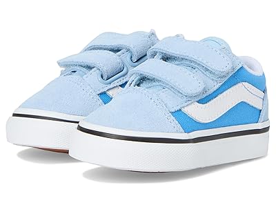 Vans Kids Old Skool V (Infant/Toddler) Kids Shoes 2-tone Tranquil Blue : 8 Toddler M, Canvas