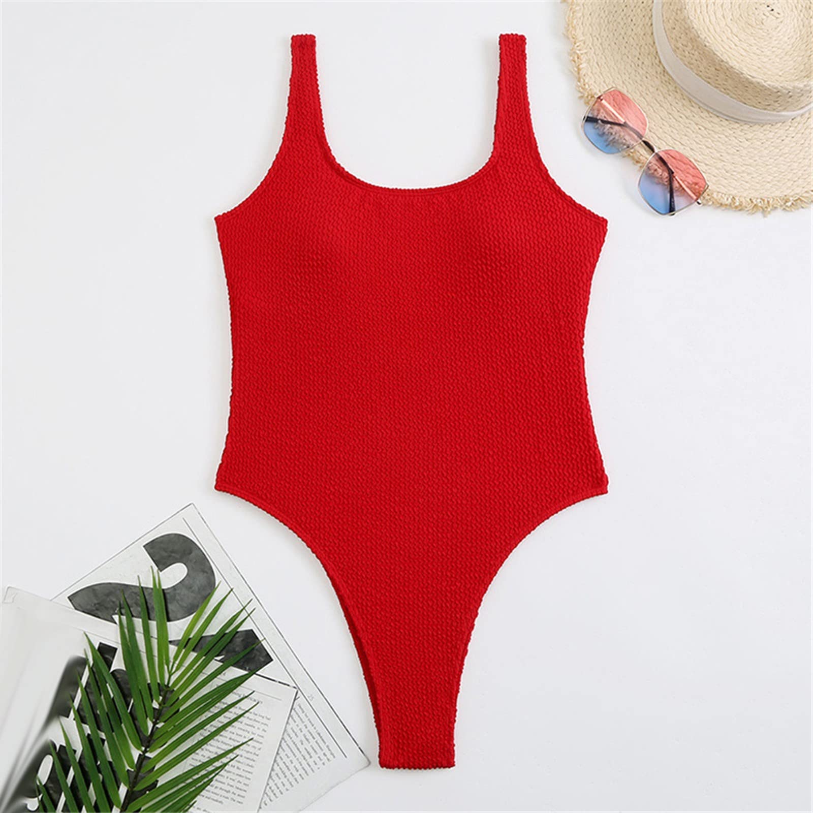Generico Costume da Bagno Donna, Costumi Interi da Pancia A Vita Alta Avvolgere Tie Back Monokini Costumi Intero, Comfort Ottimale