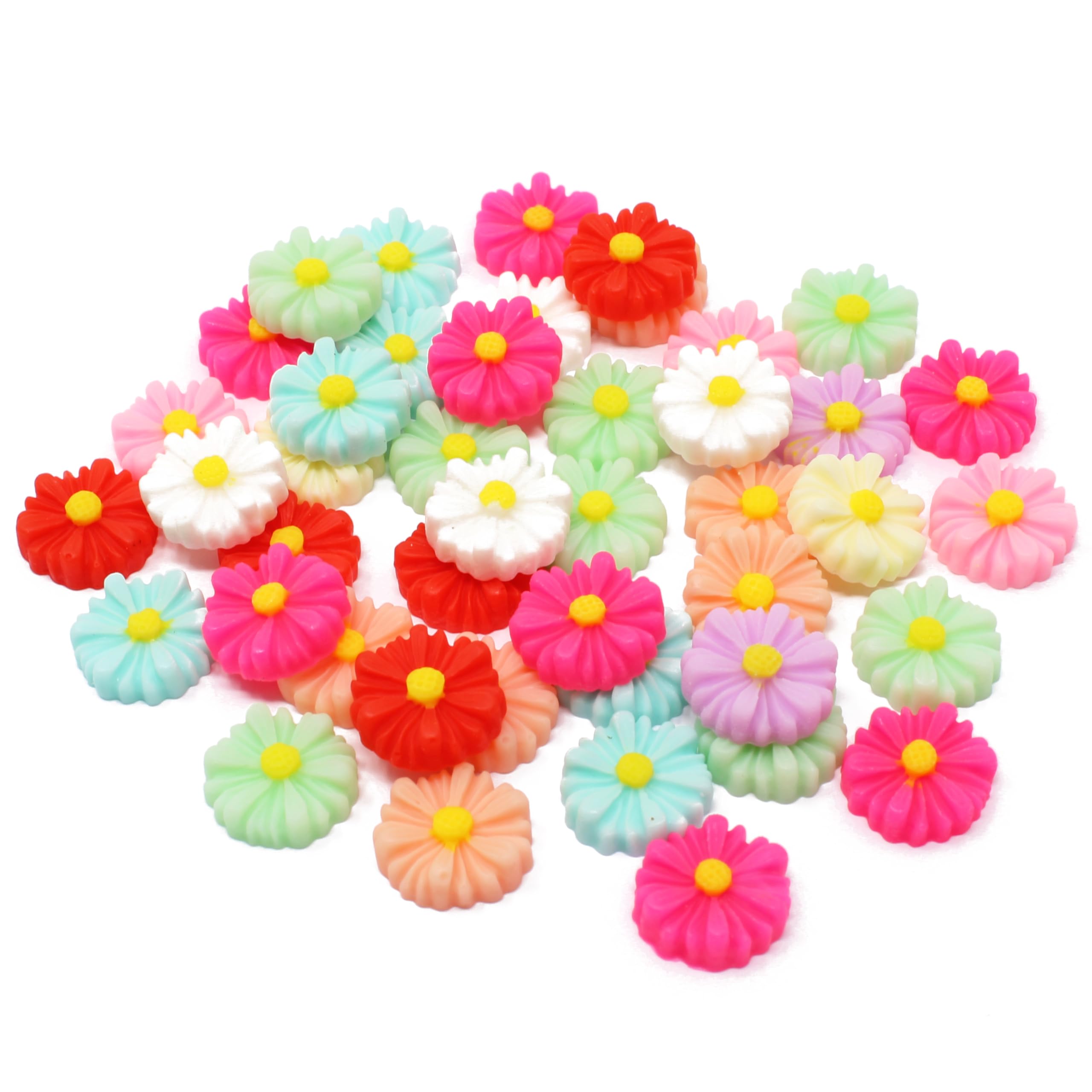 Wedding Touches Multicolor 45X Multicoloured 13Mm Daisy Flatbacks Craft Cardmaking Embellishments