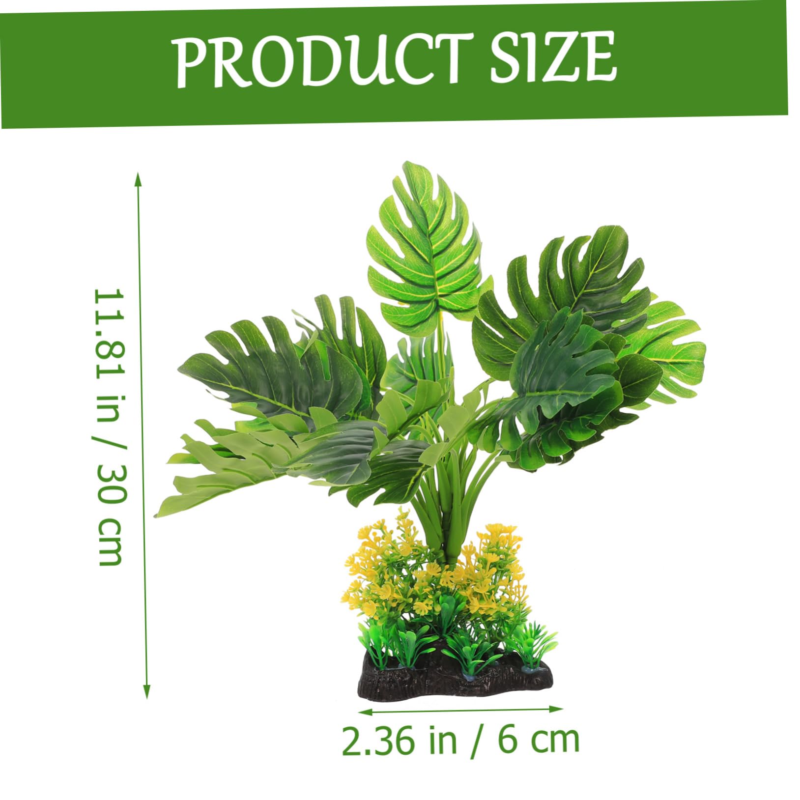 YARNOW 3 Piezas Pecera Paisajismo Agua Plantas Tanque De Peces De Acuario Decoración De Peces Acuario De Peces Plantas Artificiales Rocas De Pecera Accesorios Equipo El Plastico Green
