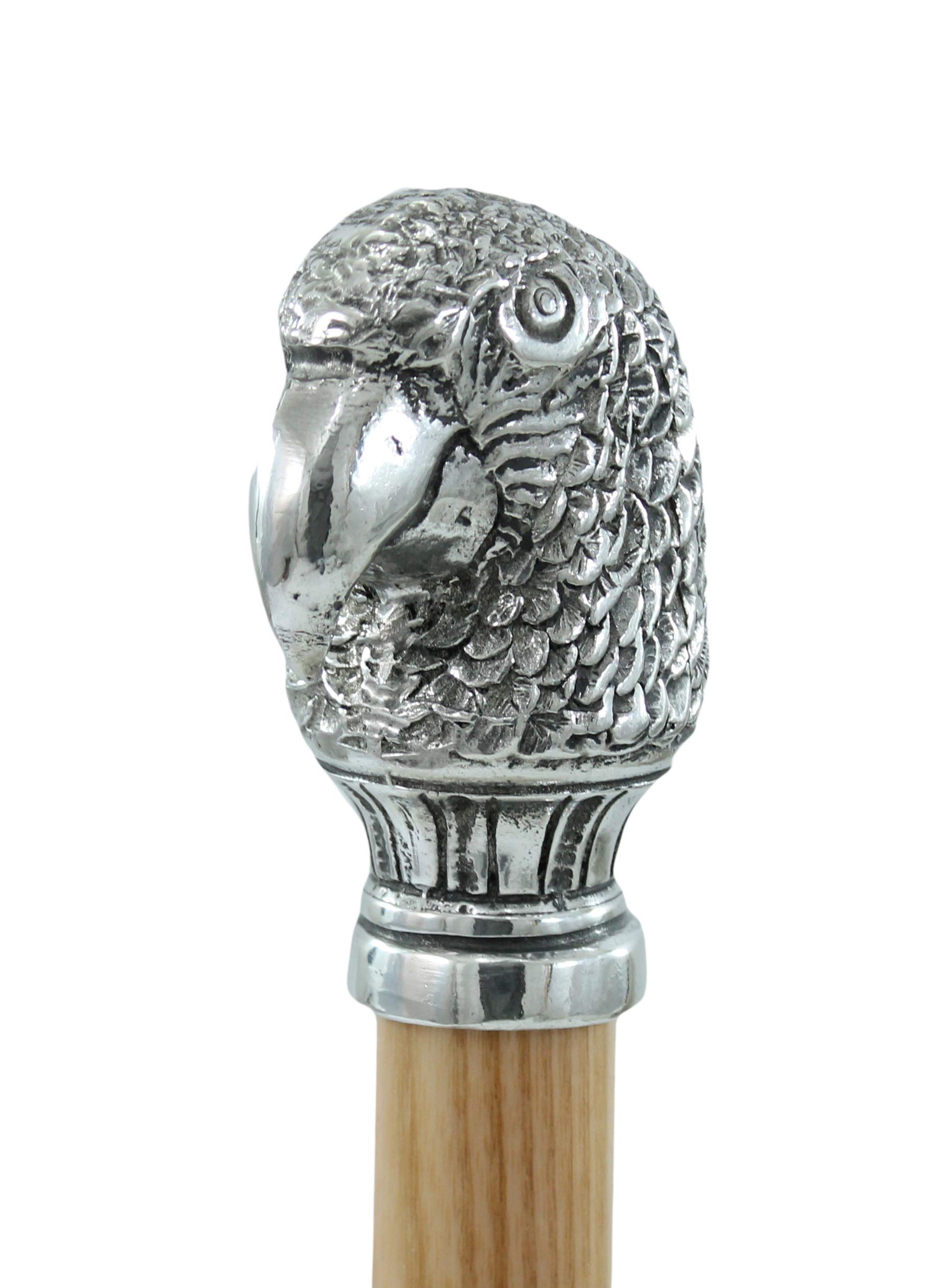 Bastón de Madera de Peltre Elegante Personalizado para Hombre Mujer Ceremonia del Loro Italia
